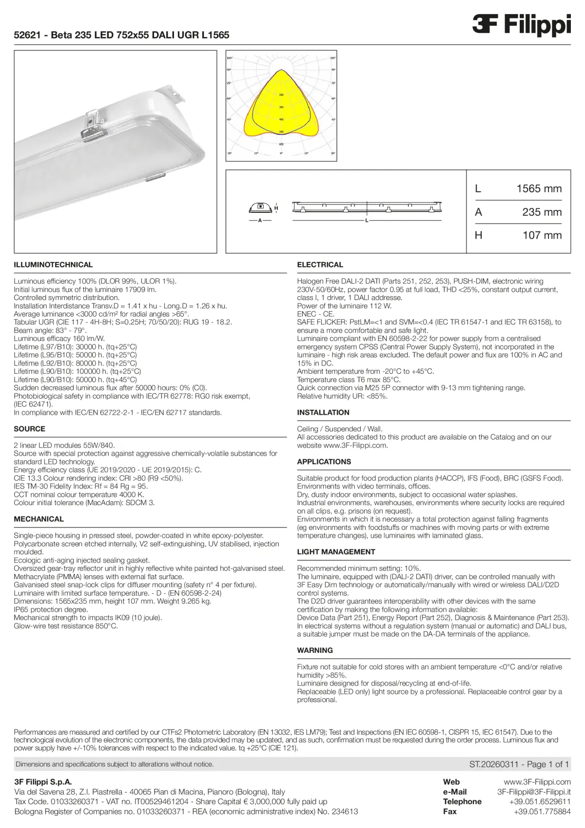 52621 - Beta 235 LED 752x55 DALI UGR L1565 - Datasheet - en
