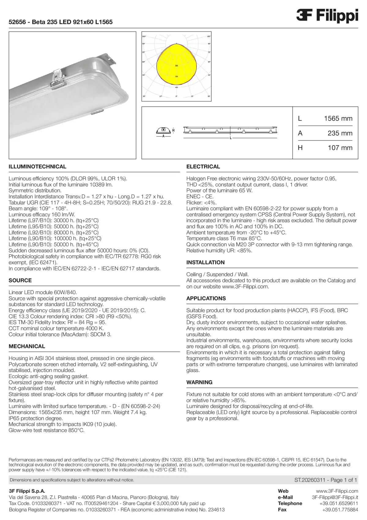 52656 - Beta 235 LED 921x60 L1565 - Datasheet - en