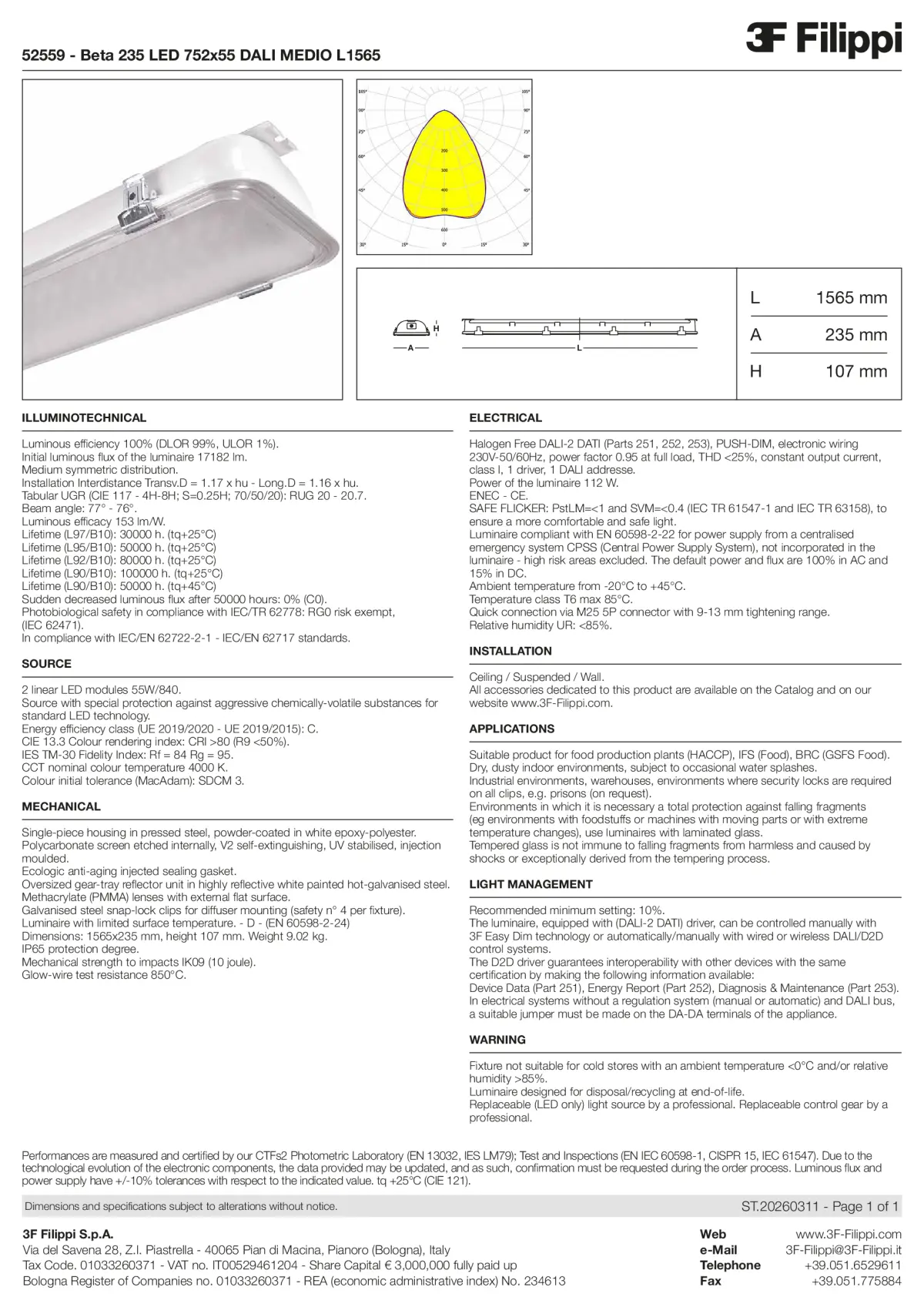 52559 - Beta 235 LED 752x55 DALI MEDIO L1565 - Datasheet - en
