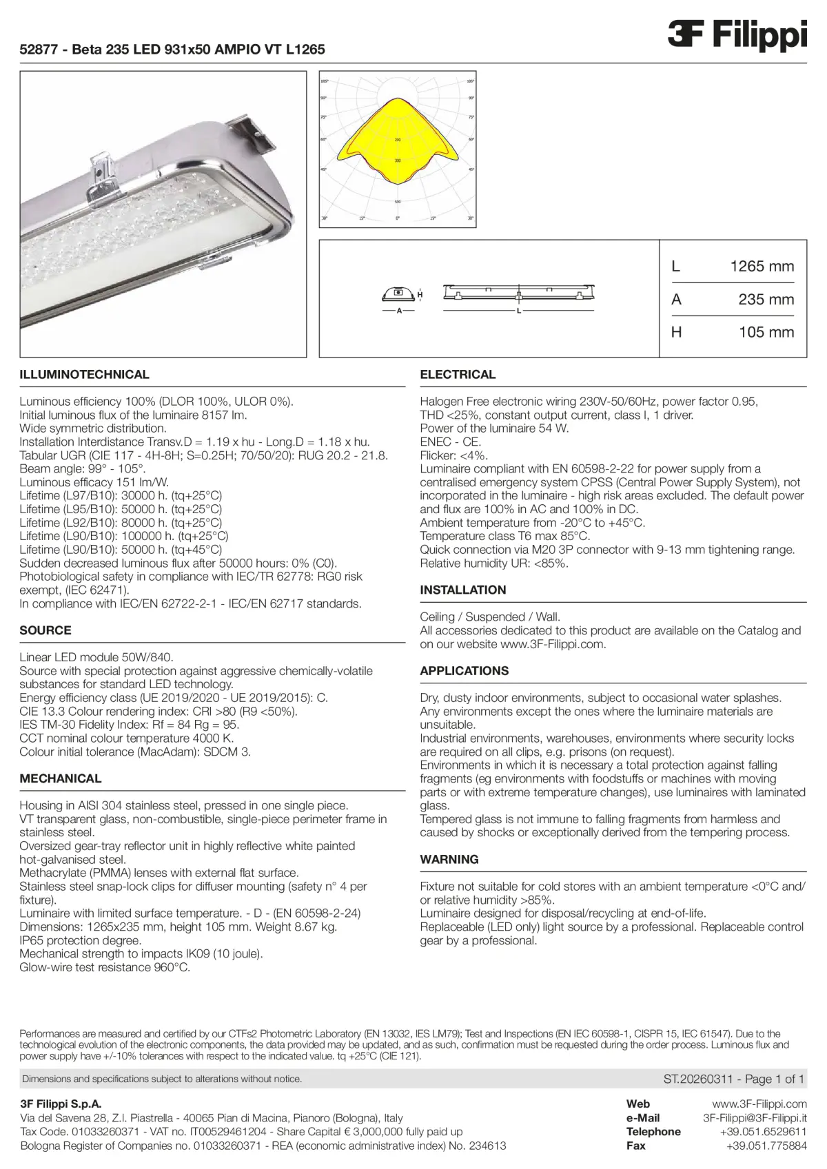 52877 - Beta 235 LED 931x50 AMPIO VT L1265 - Datasheet - en