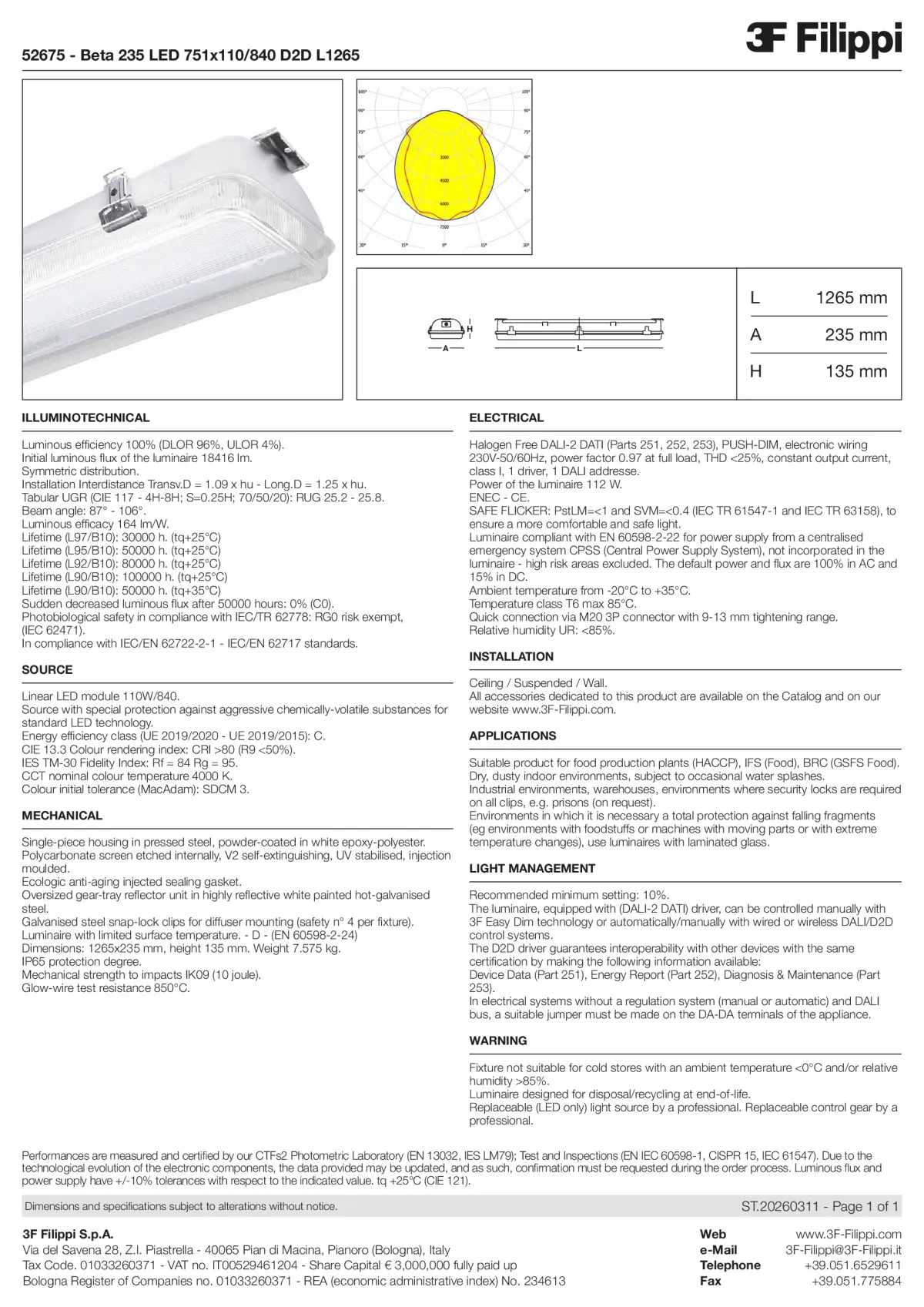 52675 - Beta 235 LED 751x110-840 D2D L1265 - Datasheet - en