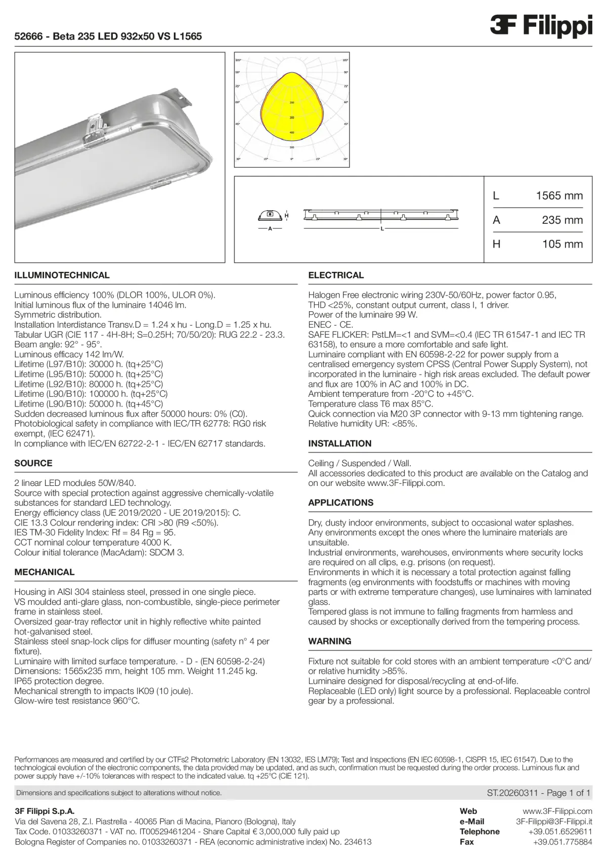 52666 - Beta 235 LED 932x50 VS L1565 - Datasheet - en