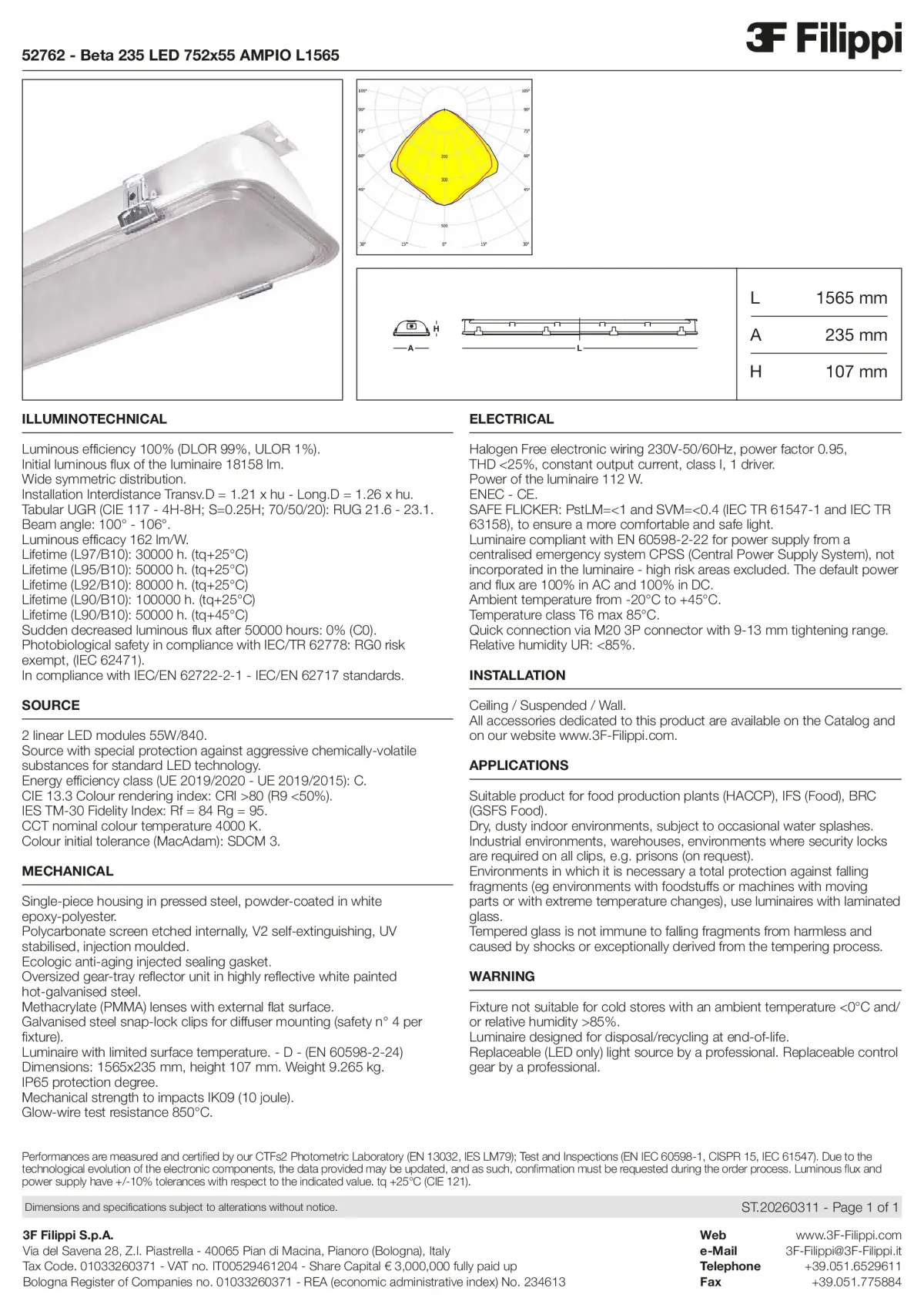 52762 - Beta 235 LED 752x55 AMPIO L1565 - Datasheet - en