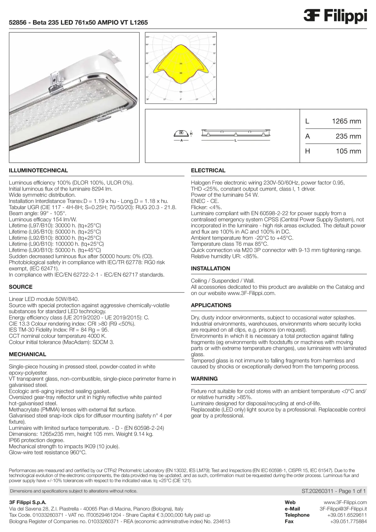 52856 - Beta 235 LED 761x50 AMPIO VT L1265 - Datasheet - en