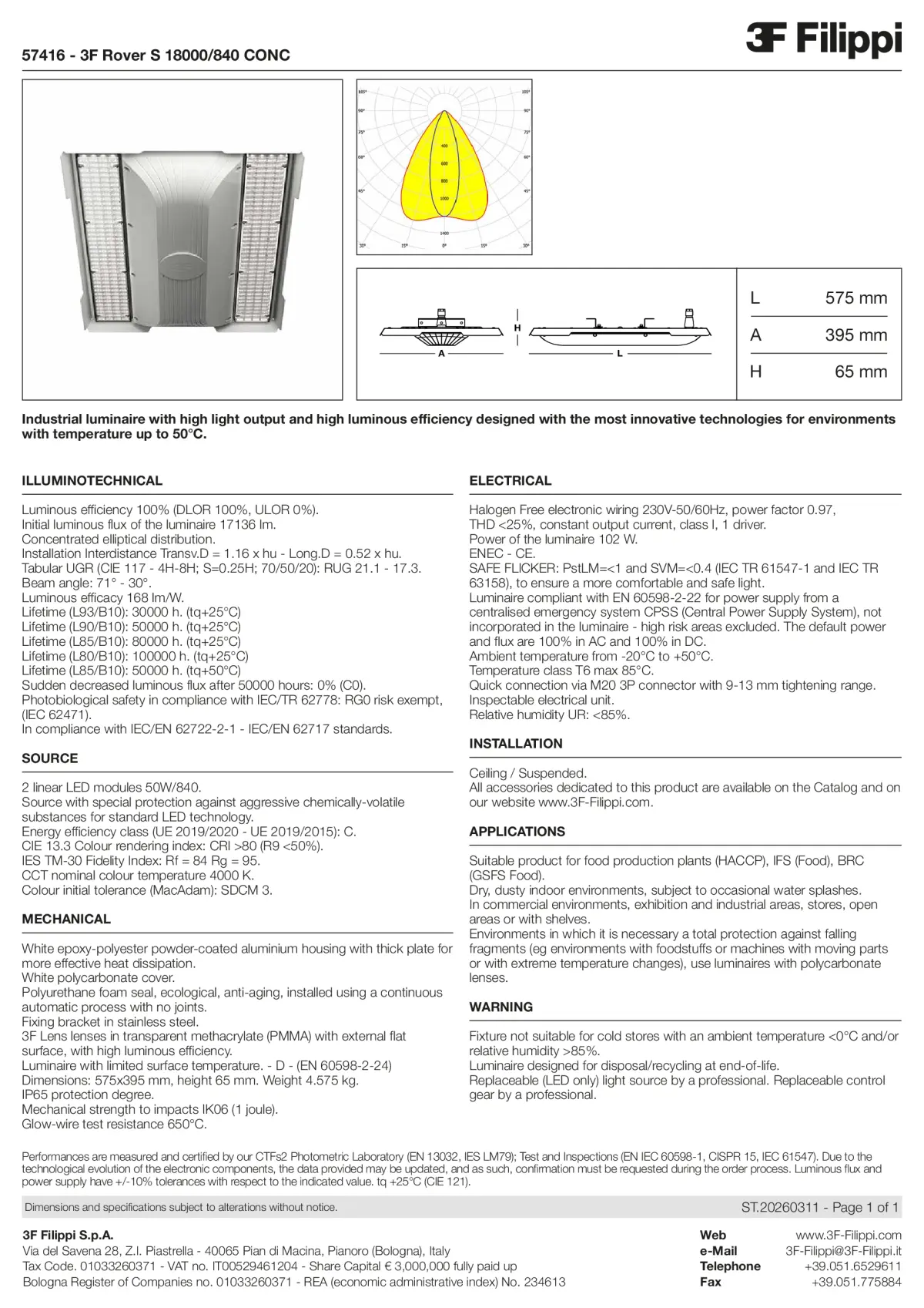 57416 - 3F Rover S 18000-840 CONC - Datasheet - en