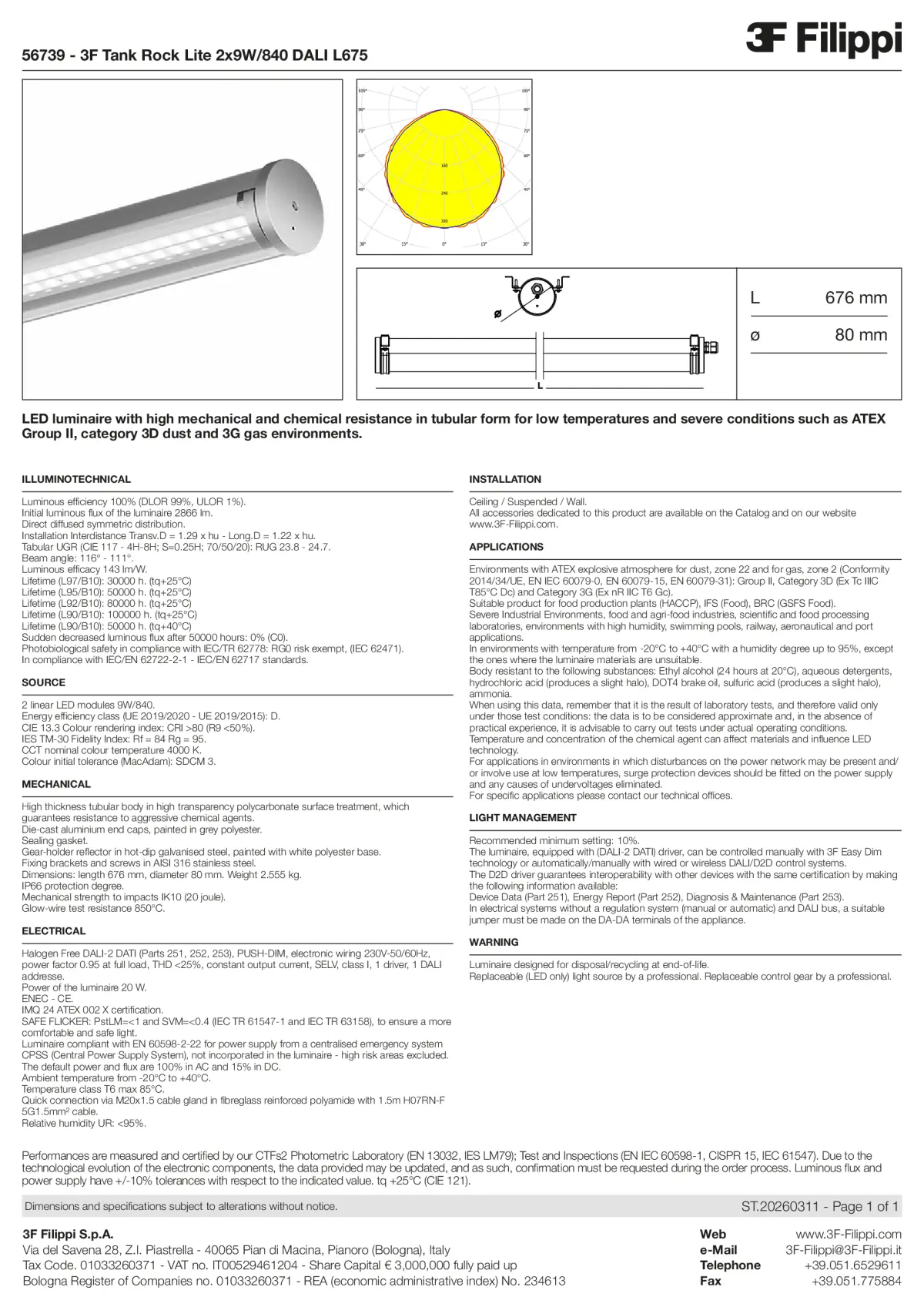 56739 - 3F Tank Rock Lite 2x9W-840 DALI L675 - Datasheet - en