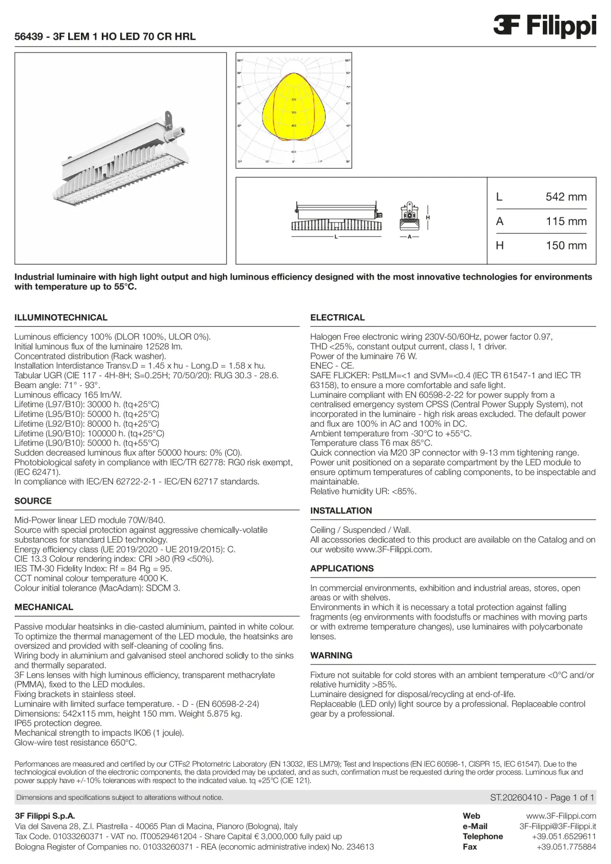 56439 - 3F LEM 1 HO LED 70 CR HRL - Datasheet - en