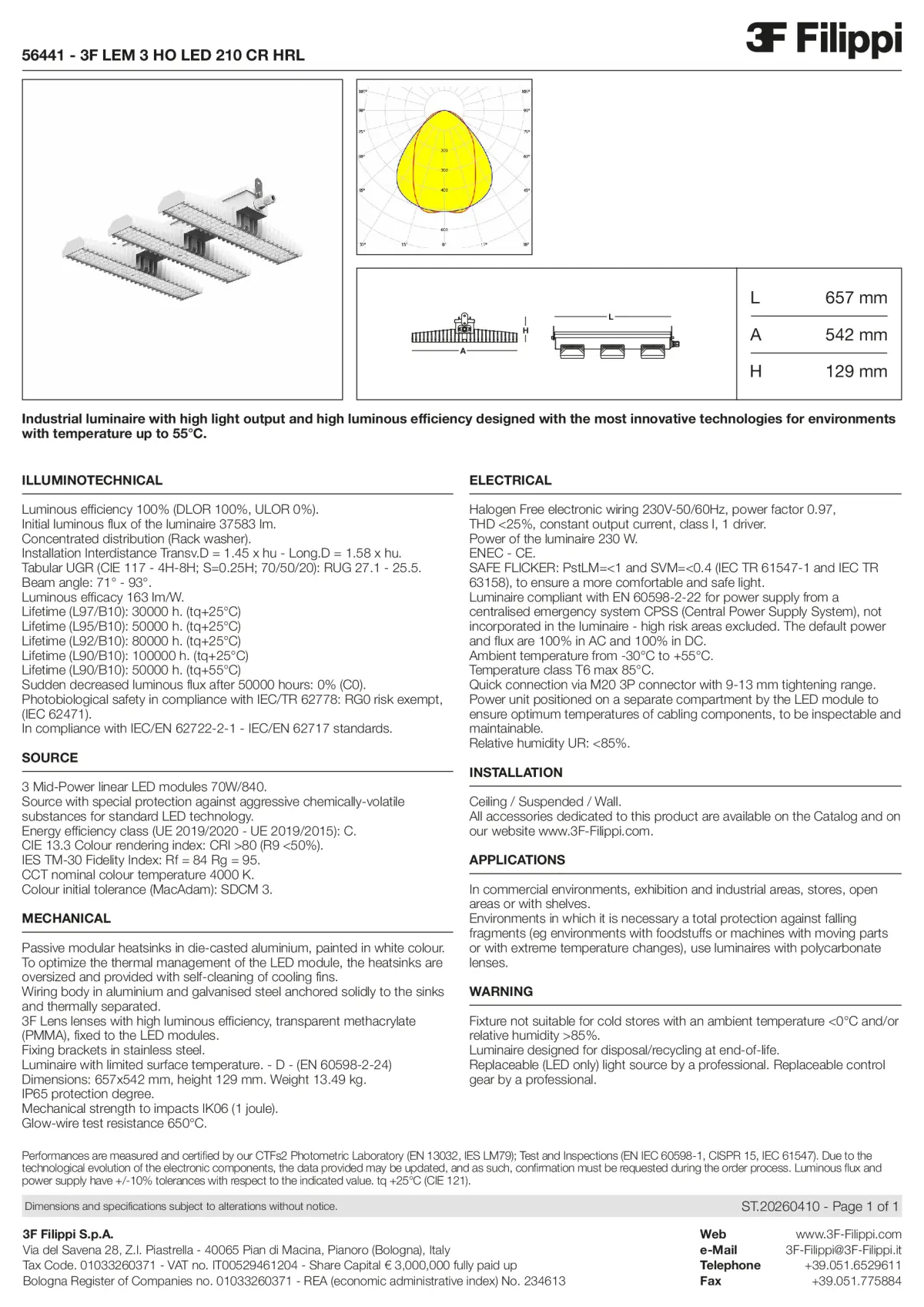 56441 - 3F LEM 3 HO LED 210 CR HRL - Datasheet - en