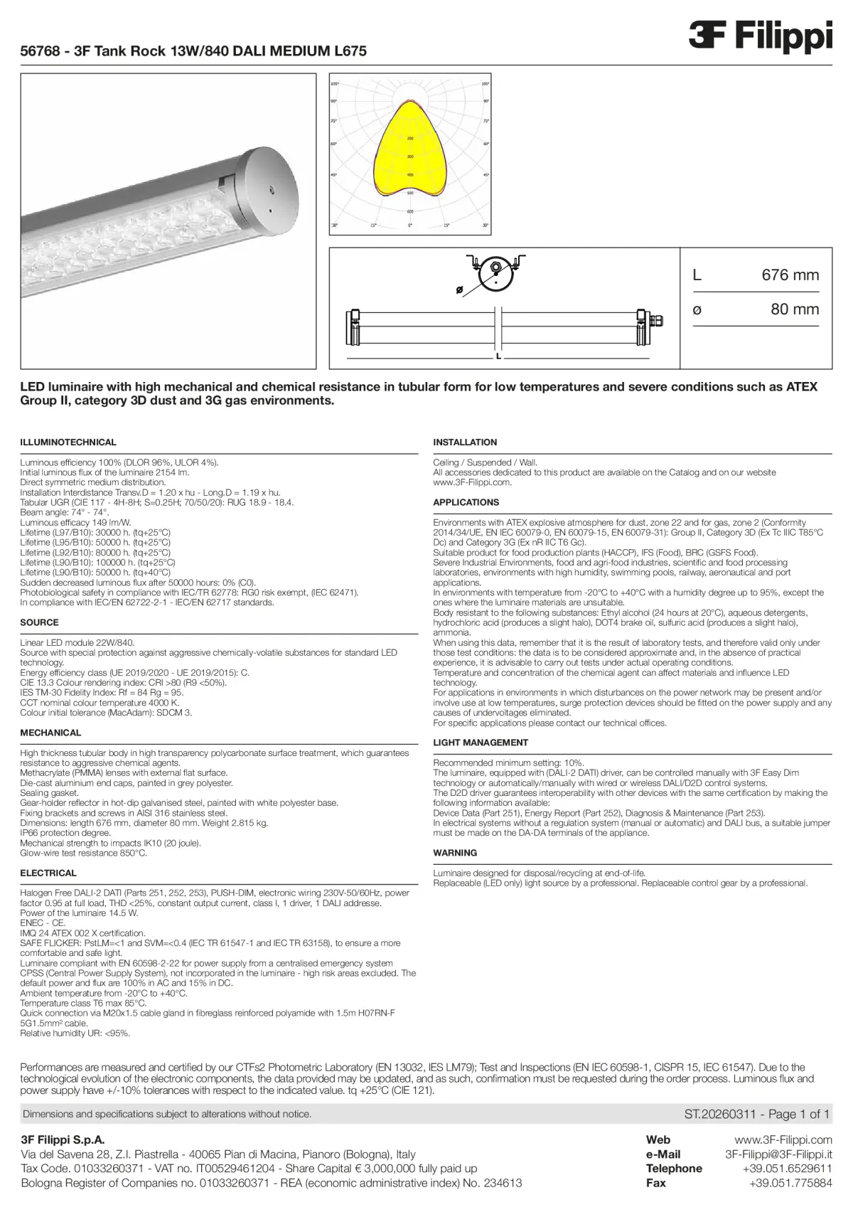 56768 - 3F Tank Rock 13W-840 DALI MEDIUM L675 - Datasheet - en