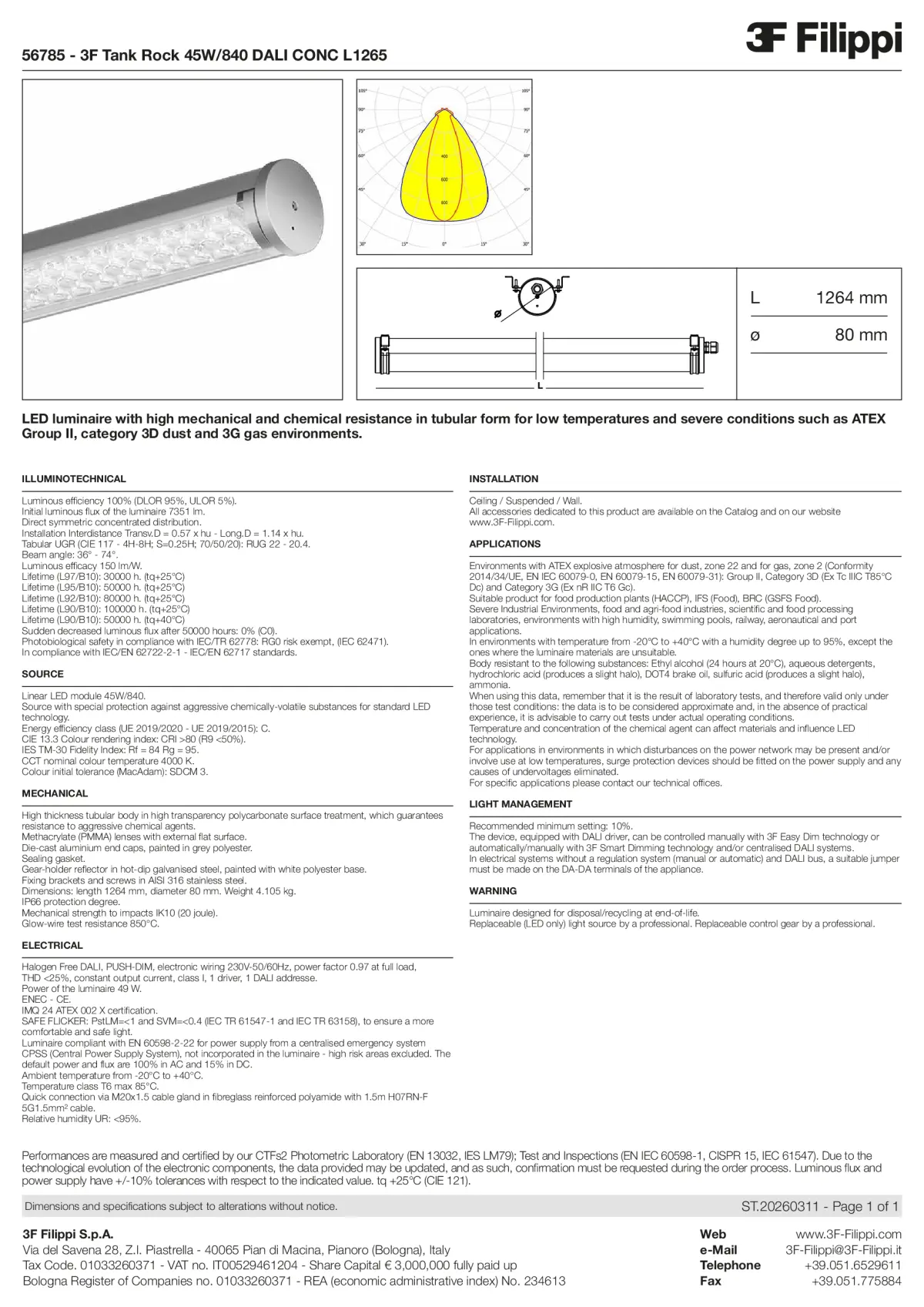 56785 - 3F Tank Rock 45W-840 DALI CONC L1265 - Datasheet - en