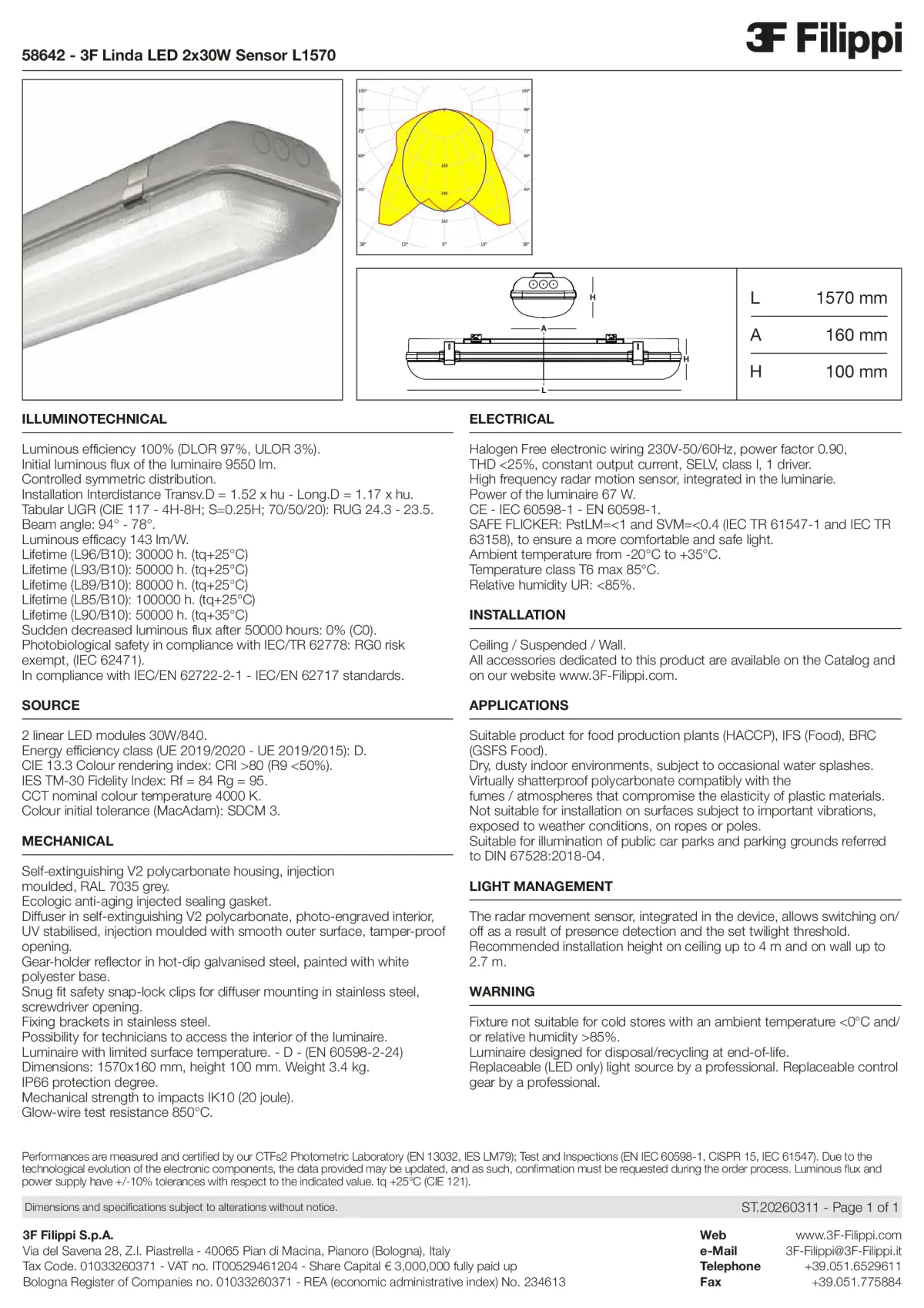 58642 - 3F Linda LED 2x30W Sensor L1570 - Datasheet - en