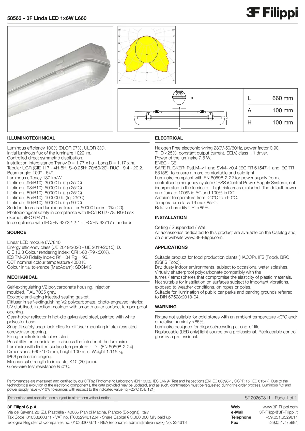 58563 - 3F Linda LED 1x6W L660 - Datasheet - en