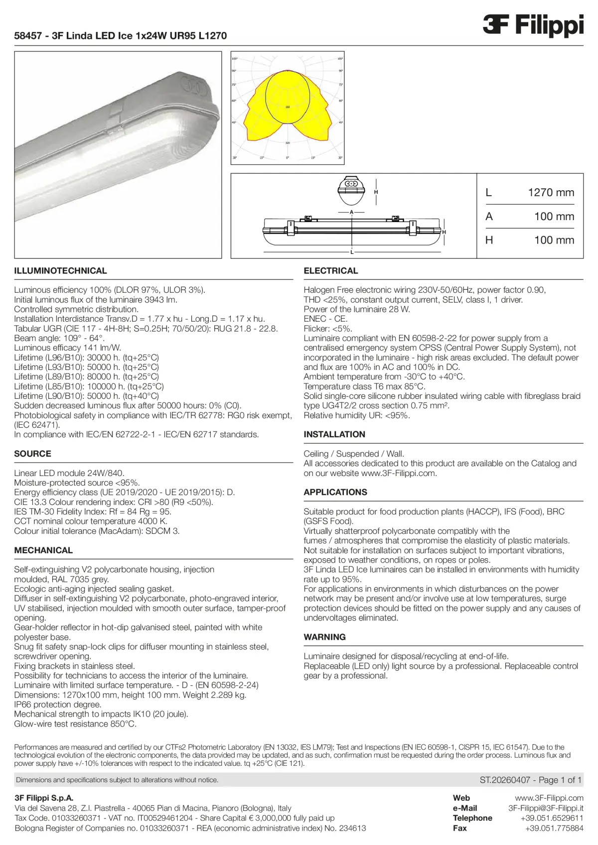 58457 - 3F Linda LED Ice 1x24W UR95 L1270 - Datasheet - en