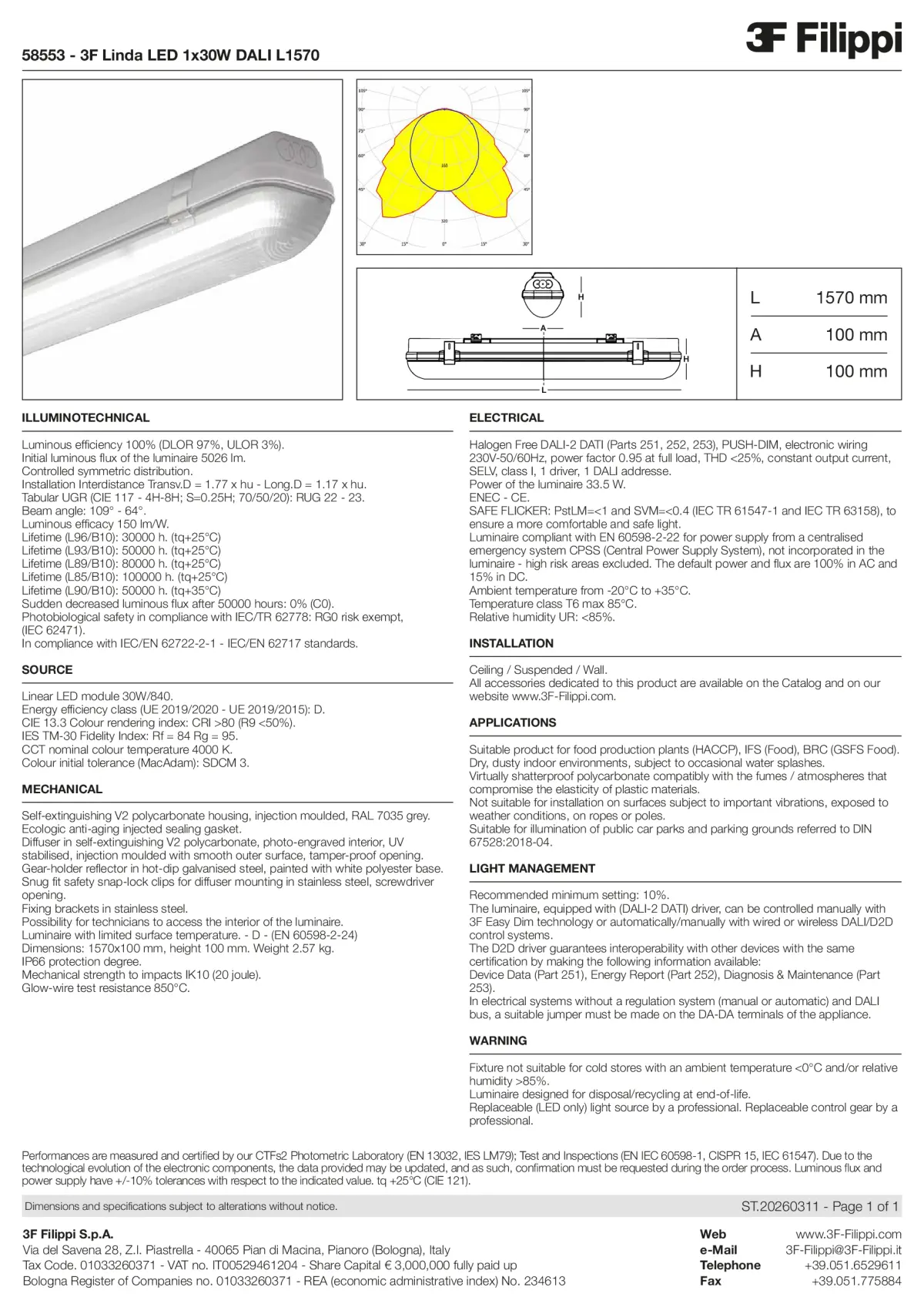 58553 - 3F Linda LED 1x30W DALI L1570 - Datasheet - en