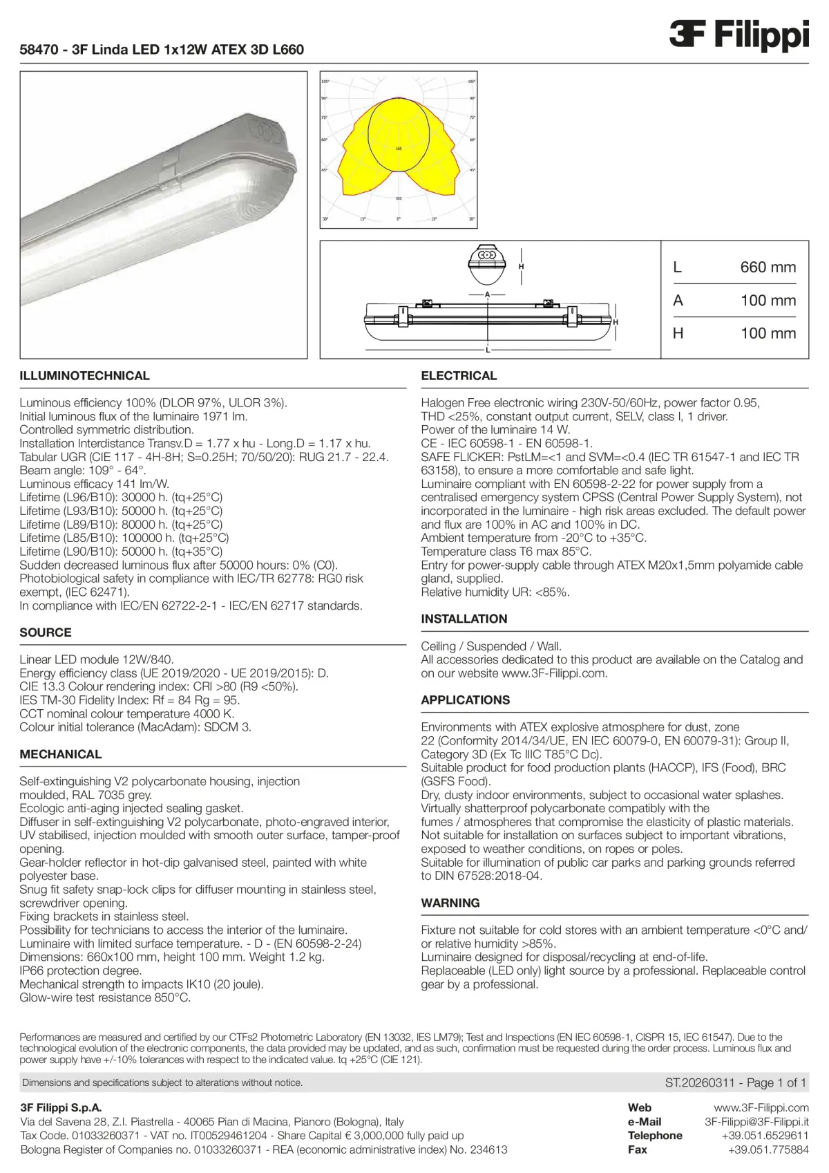 58470 - 3F Linda LED 1x12W ATEX 3D L660 - Datasheet - en
