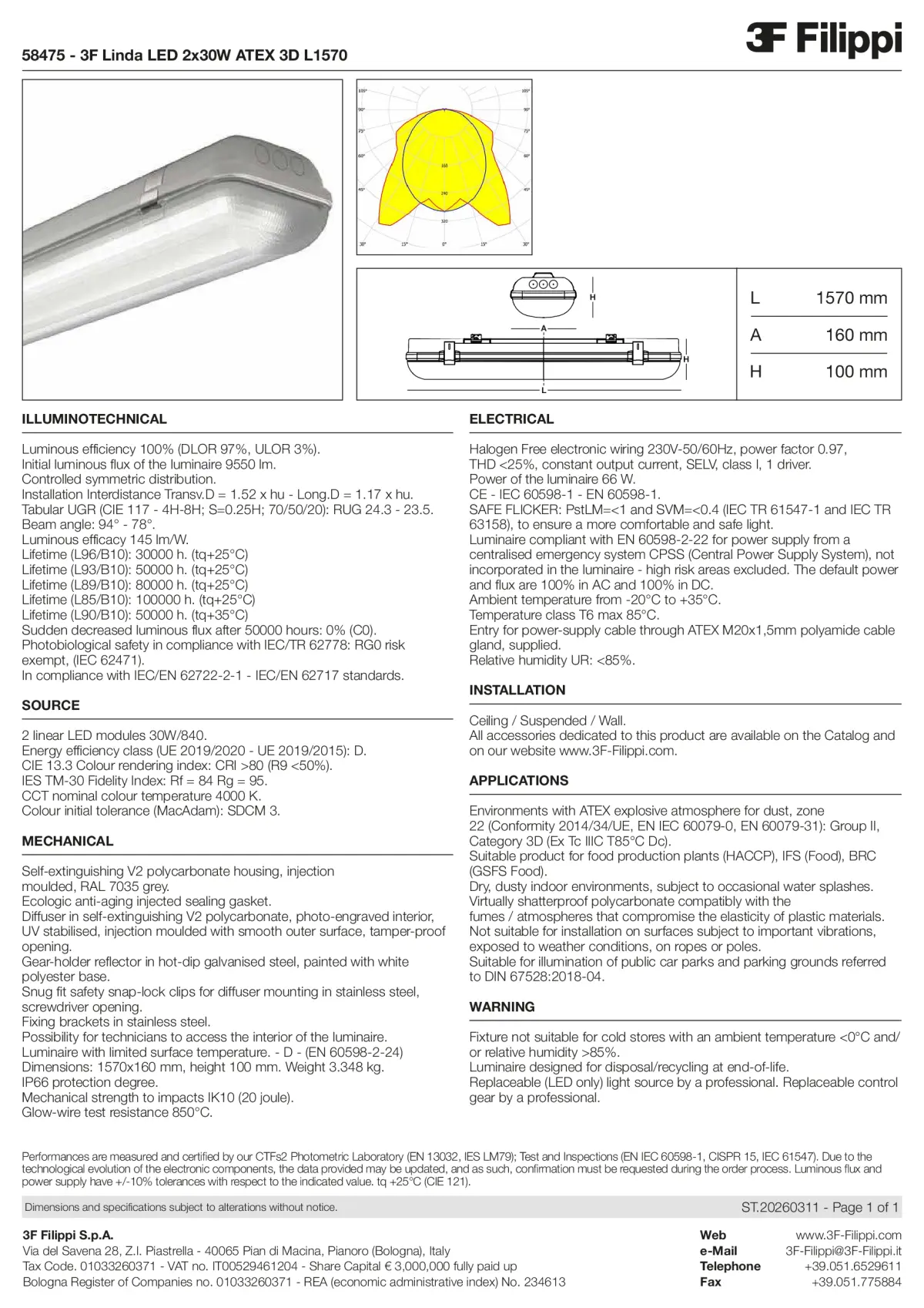 58475 - 3F Linda LED 2x30W ATEX 3D L1570 - Datasheet - en
