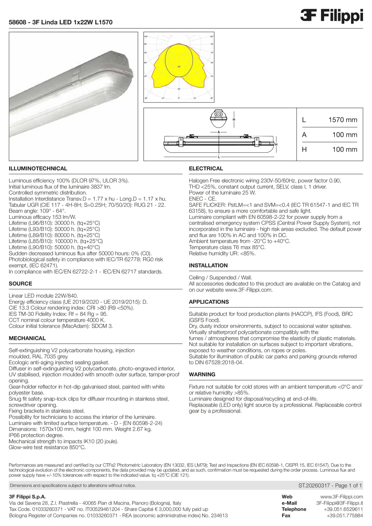 58608 - 3F Linda LED 1x22W L1570 - Datasheet - en