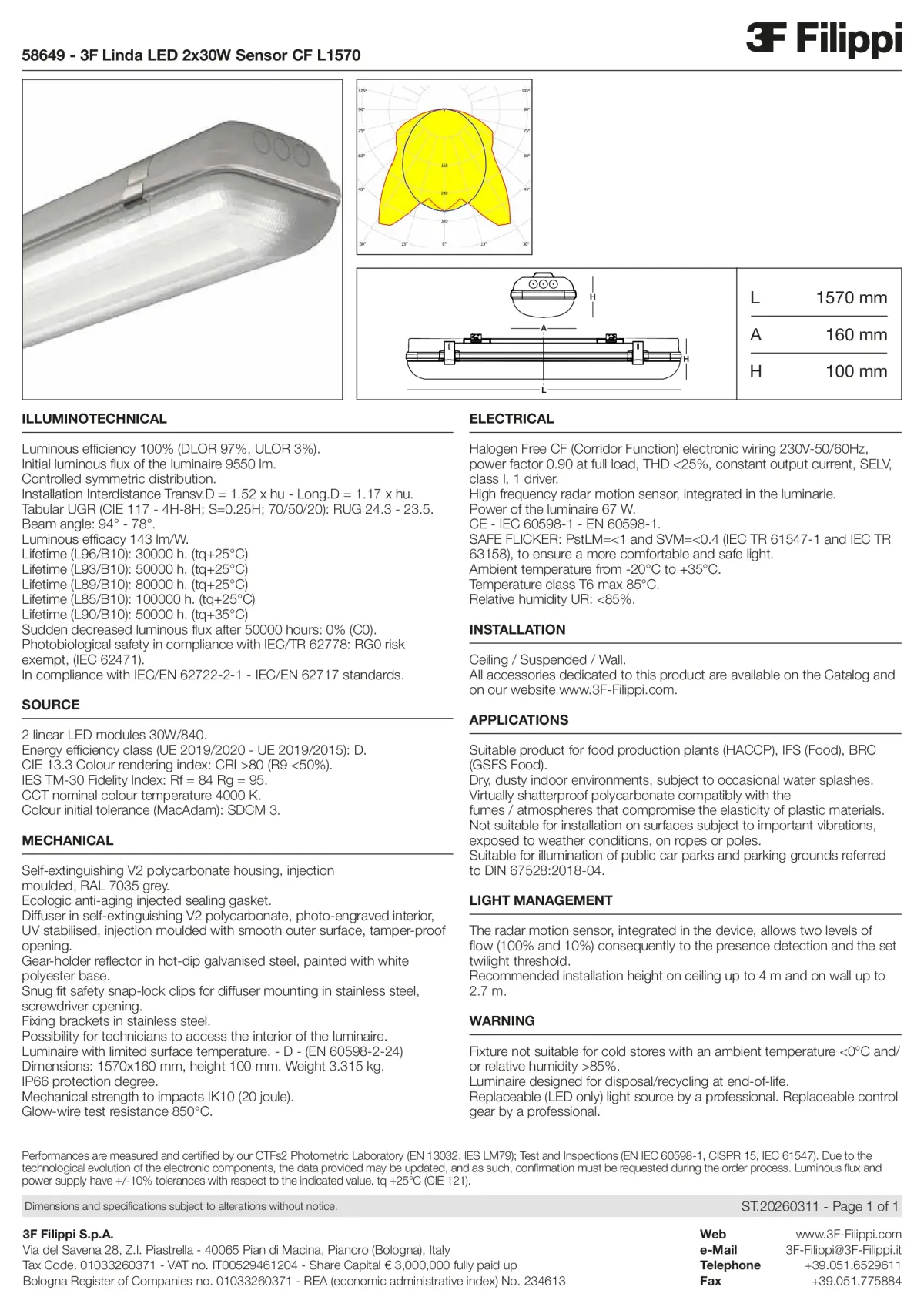 58649 - 3F Linda LED 2x30W Sensor CF L1570 - Datasheet - en