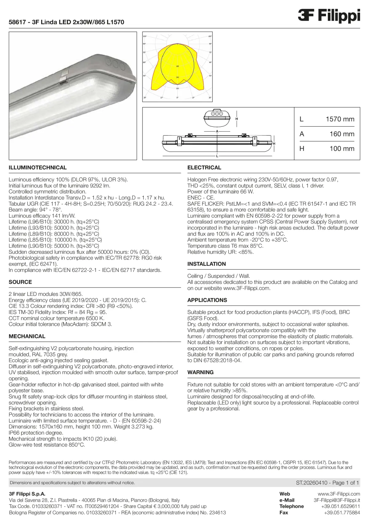 58617 - 3F Linda LED 2x30W-865 L1570 - Datasheet - en