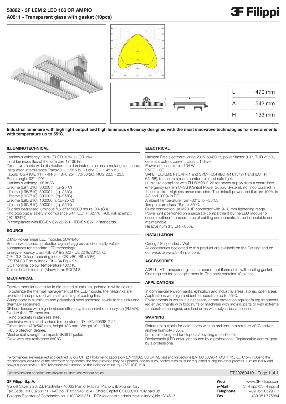 58882+A0811 - 3F LEM 2 LED 100 CR AMPIO + VT - Datasheet - en