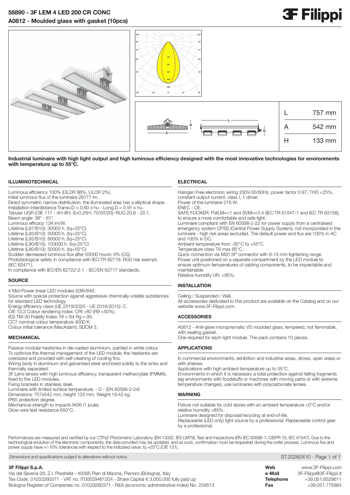 58890+A0812 - 3F LEM 4 LED 200 CR CONC + VS - Datasheet - en