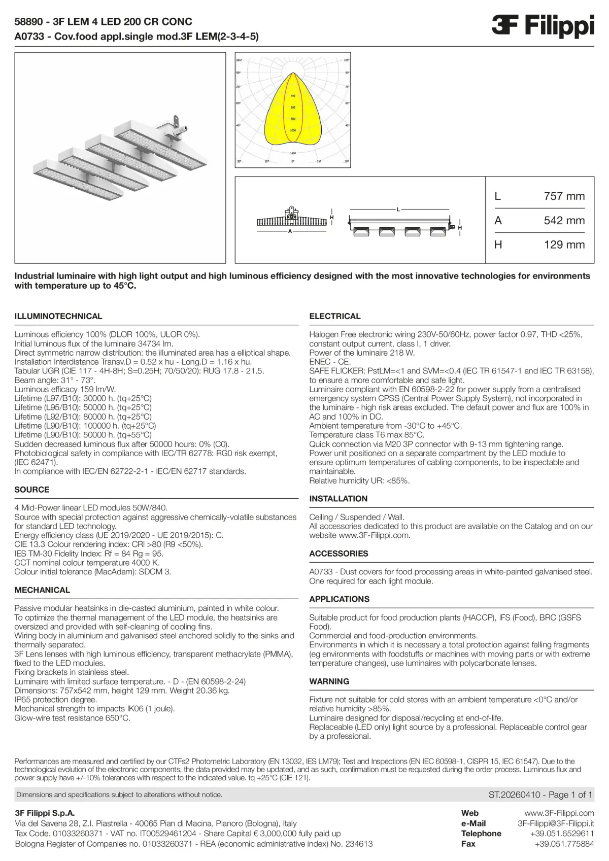 58890+A0733 - 3F LEM 4 LED 200 CR CONC + FOOD - Datasheet - en