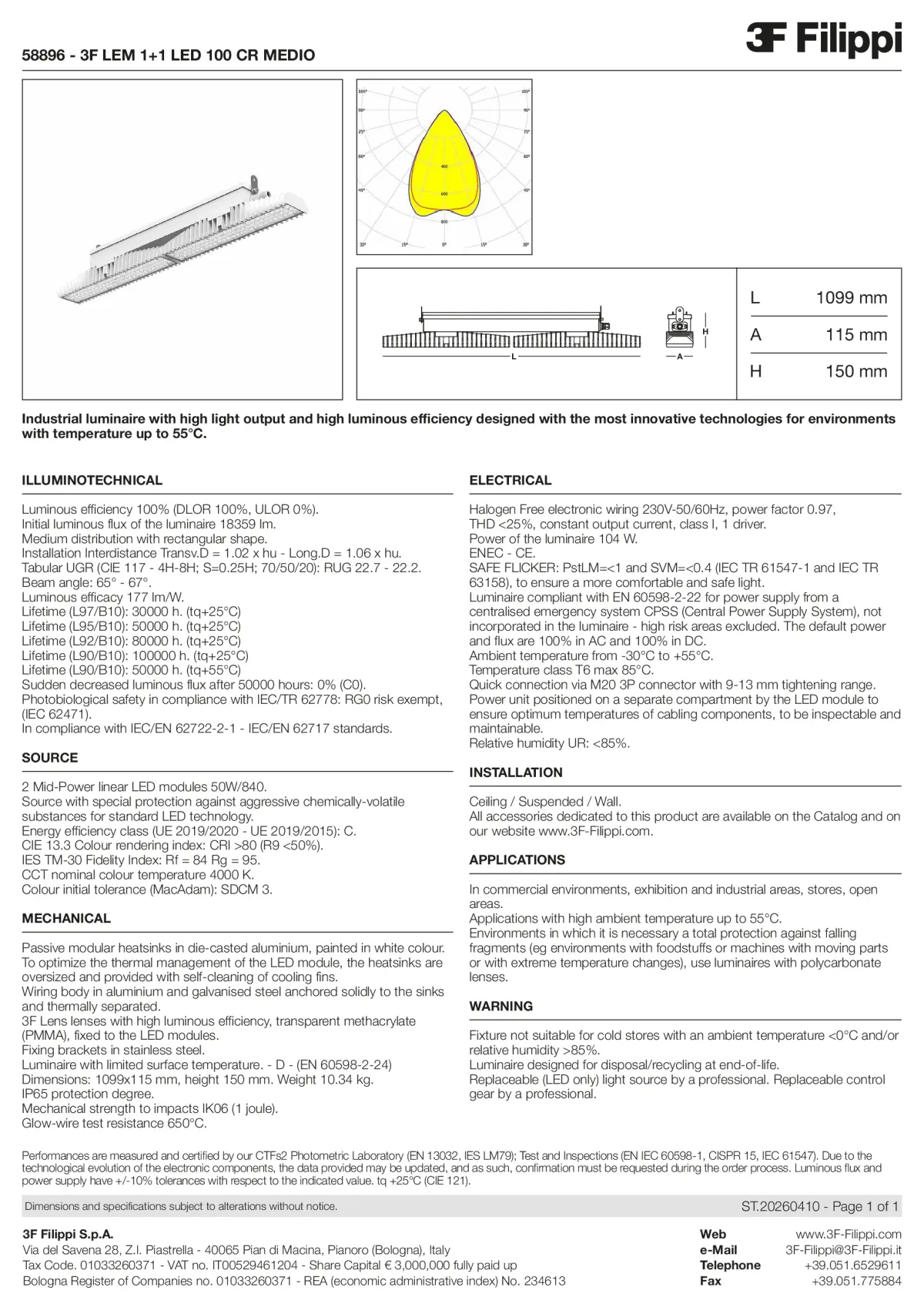 58896 - 3F LEM 1+1 LED 100 CR MEDIO - Datasheet - en