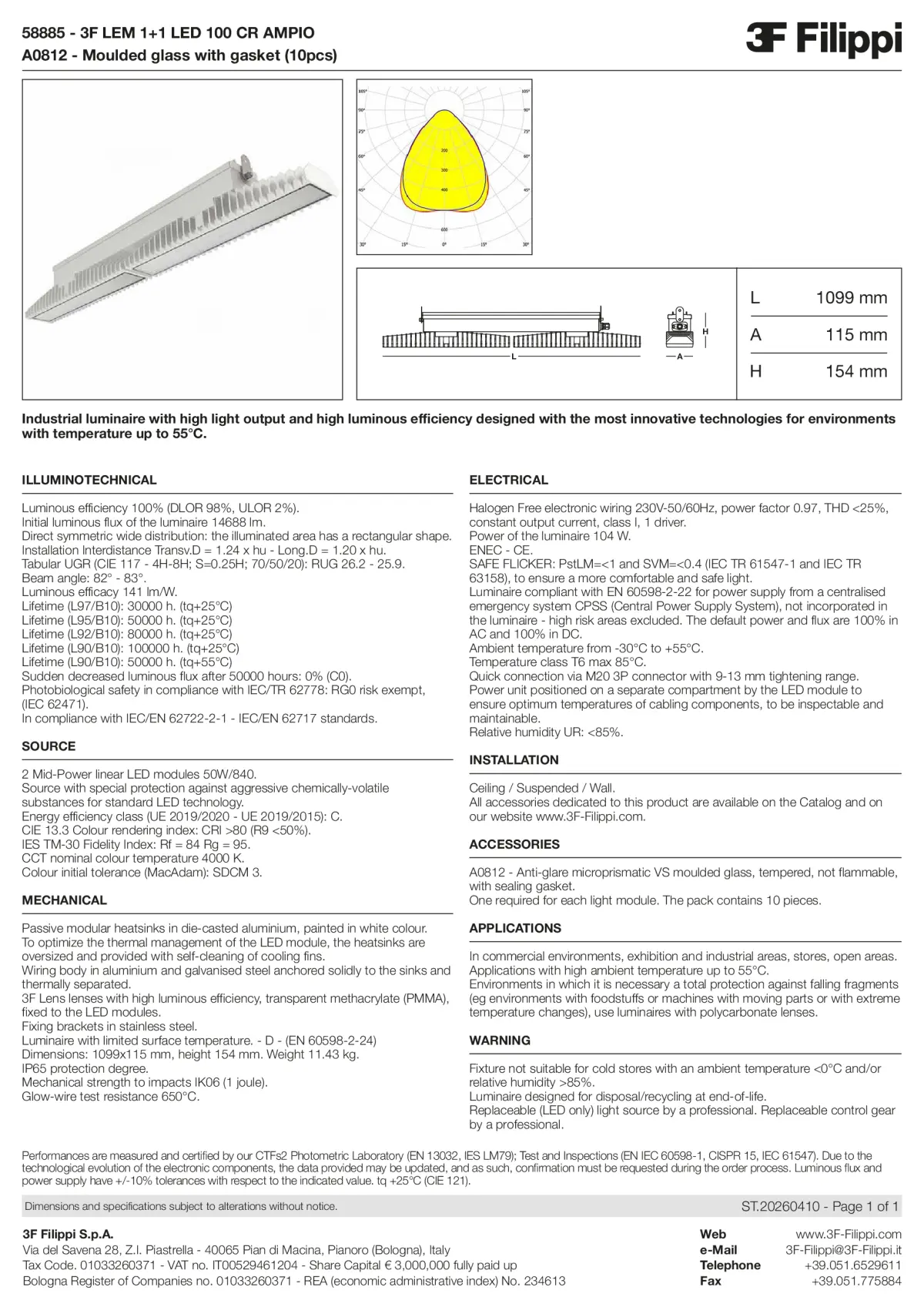 58885+A0812 - 3F LEM 1+1 LED 100 CR AMPIO + VS - Datasheet - en