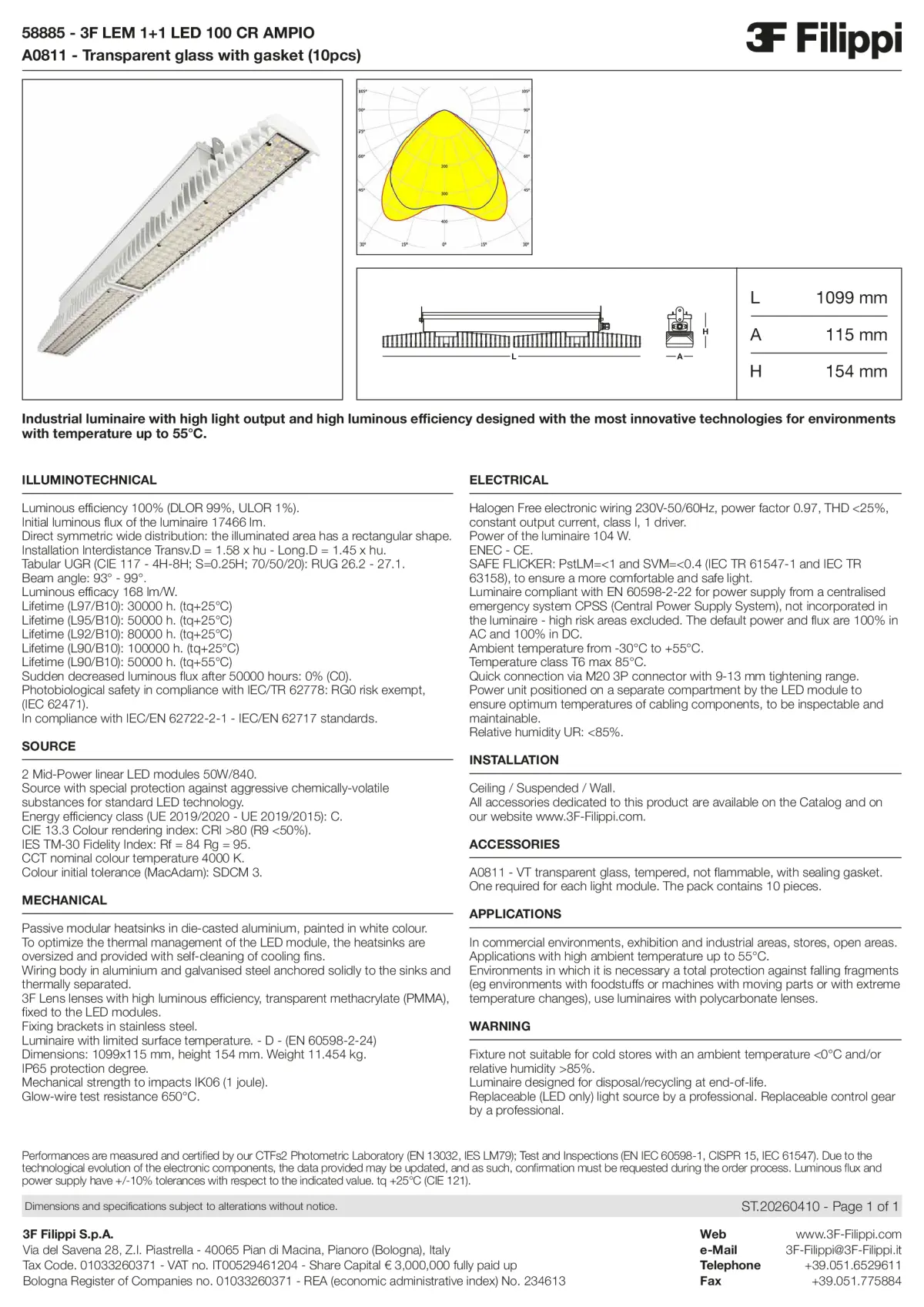 58885+A0811 - 3F LEM 1+1 LED 100 CR AMPIO + VT - Datasheet - en
