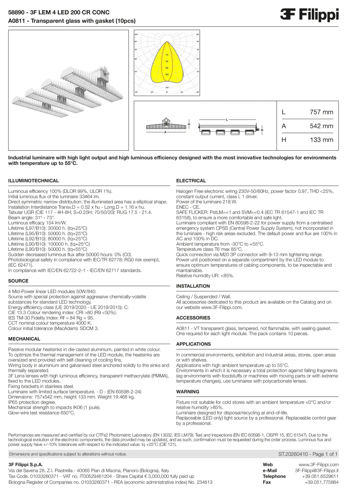 58890+A0811 - 3F LEM 4 LED 200 CR CONC + VT - Datasheet - en