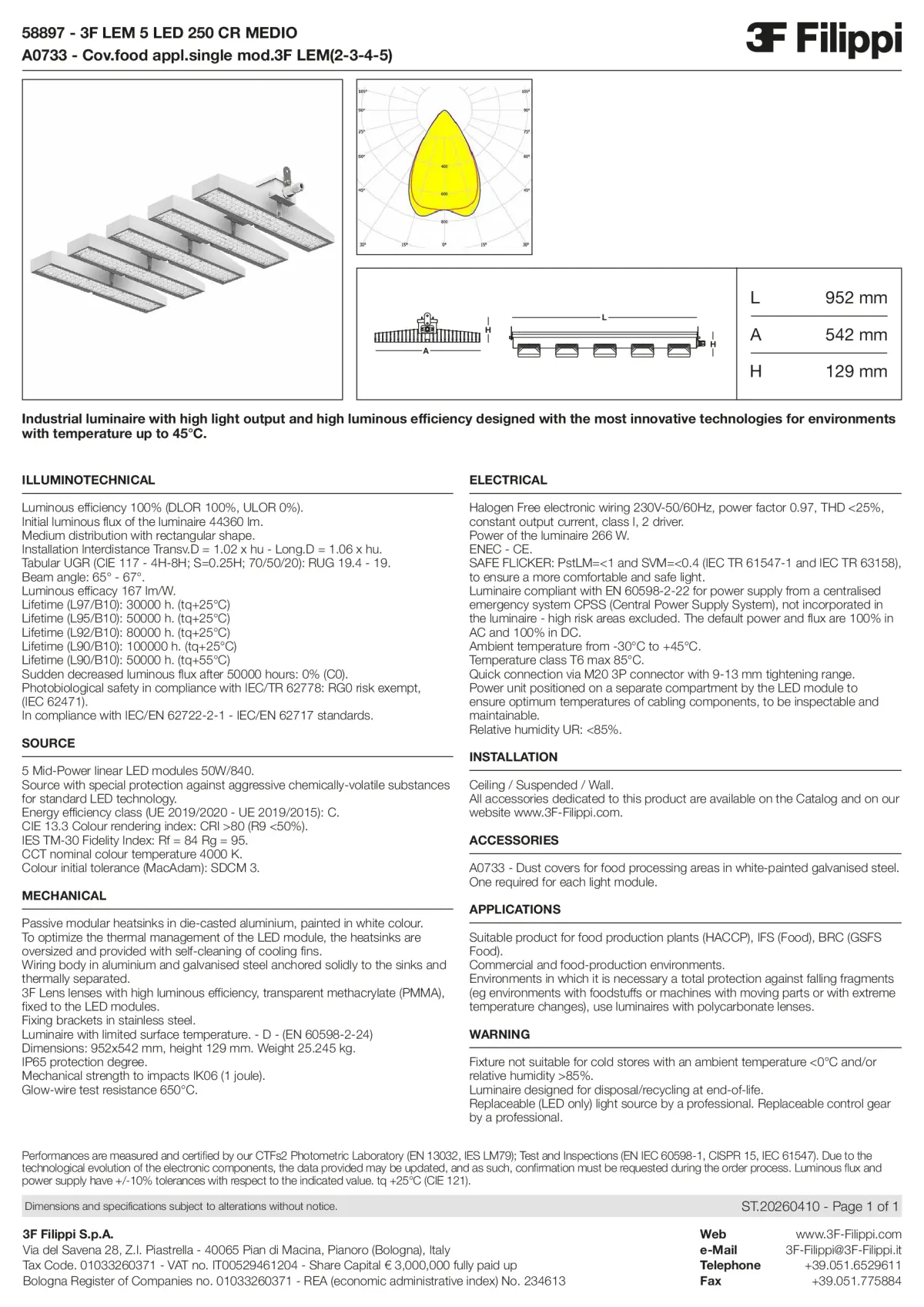 58897+A0733 - 3F LEM 5 LED 250 CR MEDIO + FOOD - Datasheet - en