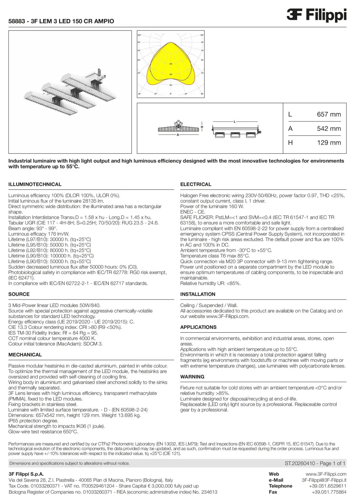 58883 - 3F LEM 3 LED 150 CR AMPIO - Datasheet - en