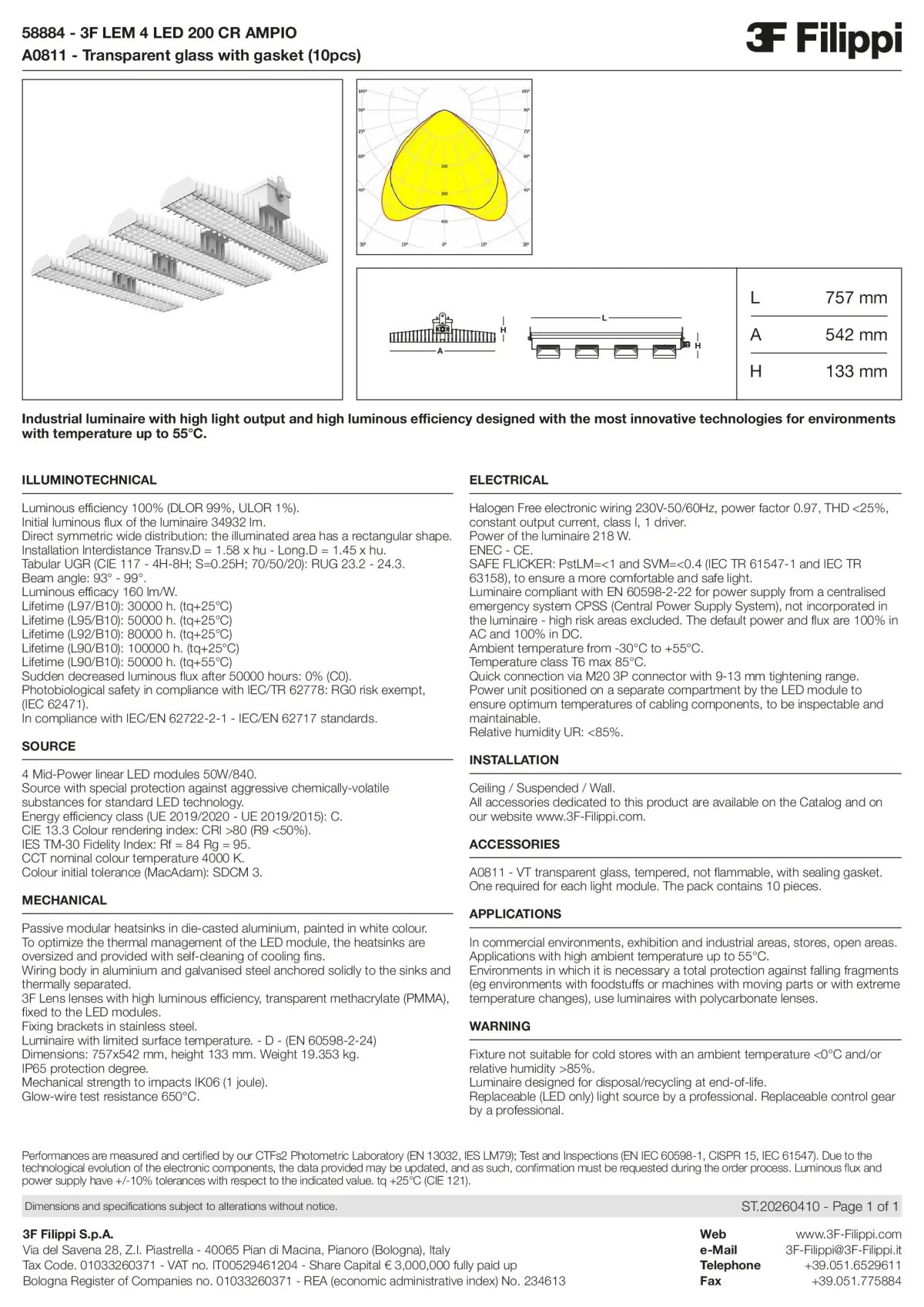 58884+A0811 - 3F LEM 4 LED 200 CR AMPIO + VT - Datasheet - en