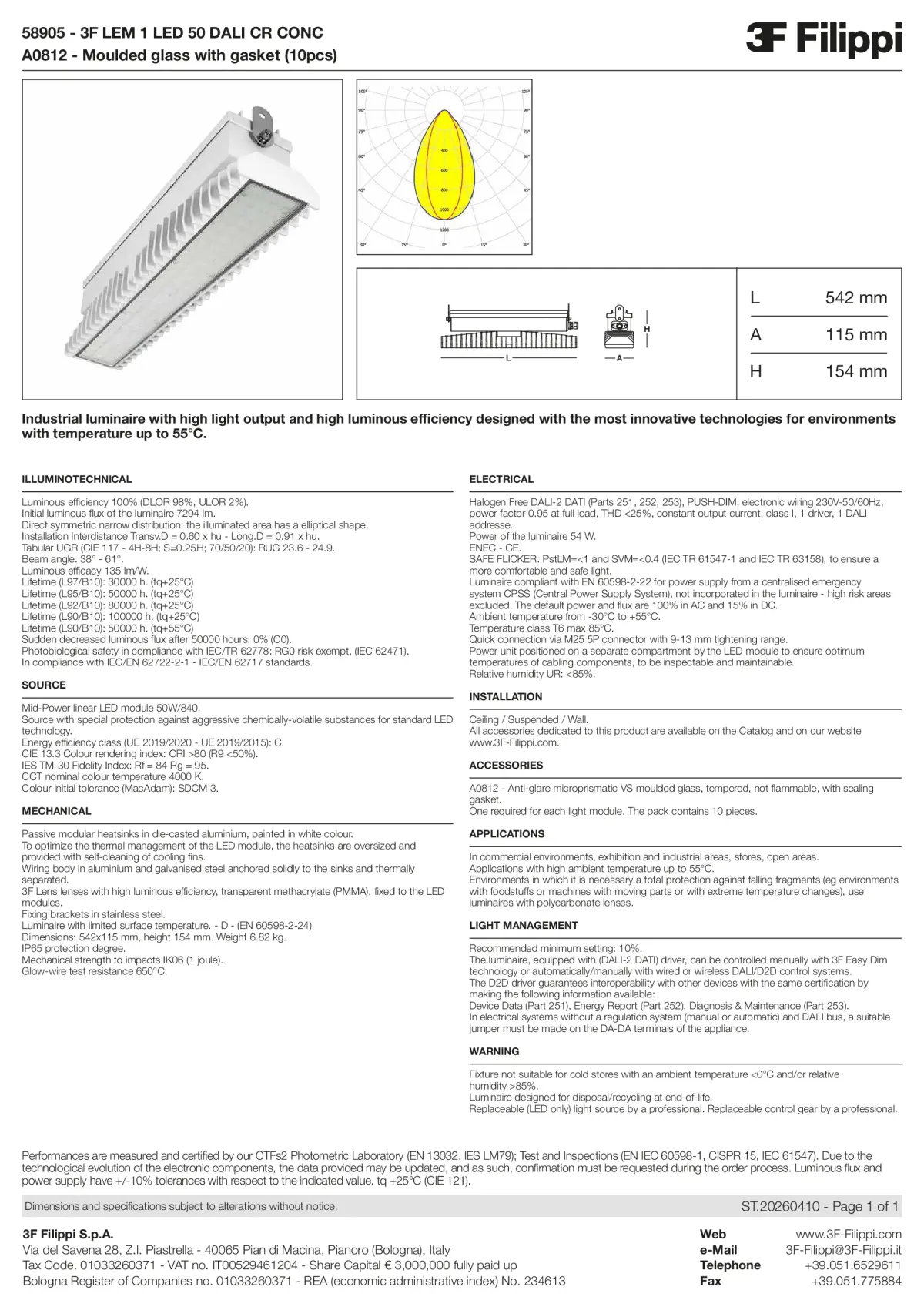 58905+A0812 - 3F LEM 1 LED 50 DALI CR CONC + VS - Datasheet - en