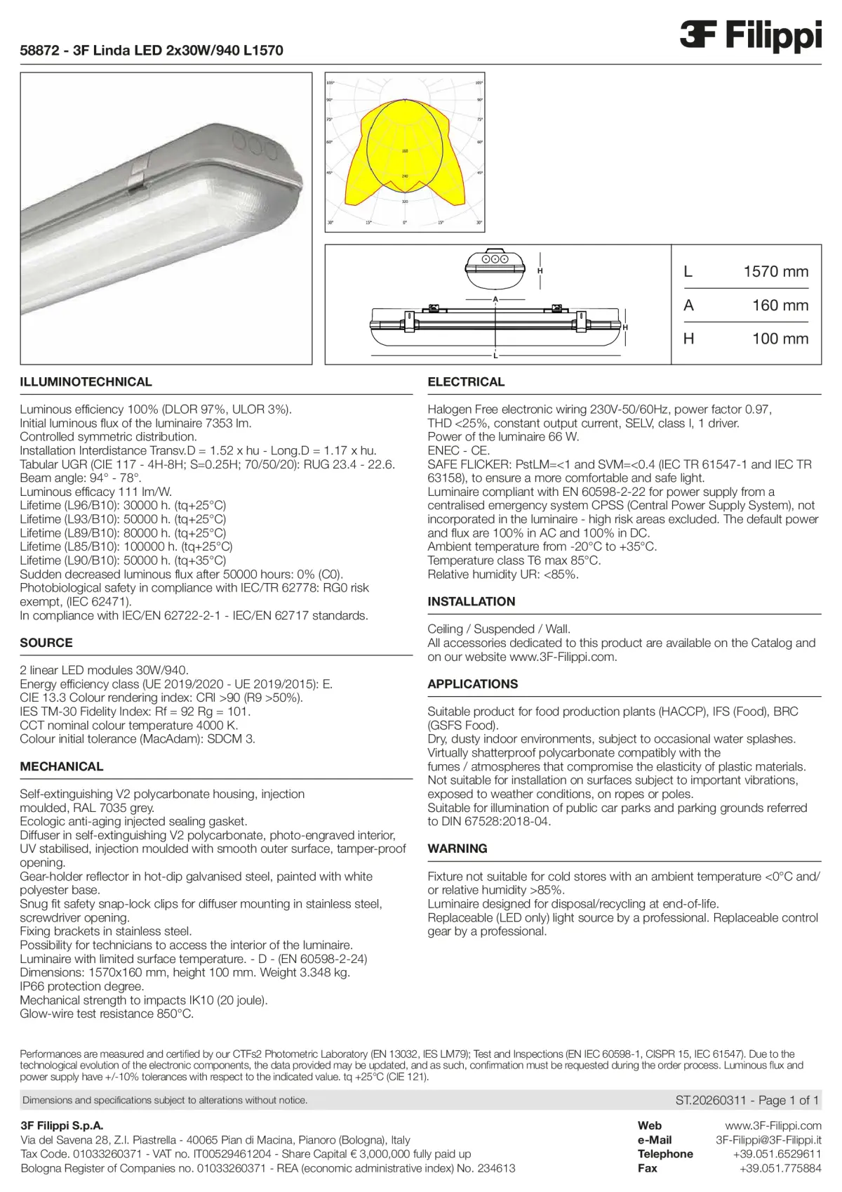 58872 - 3F Linda LED 2x30W-940 L1570 - Datasheet - en