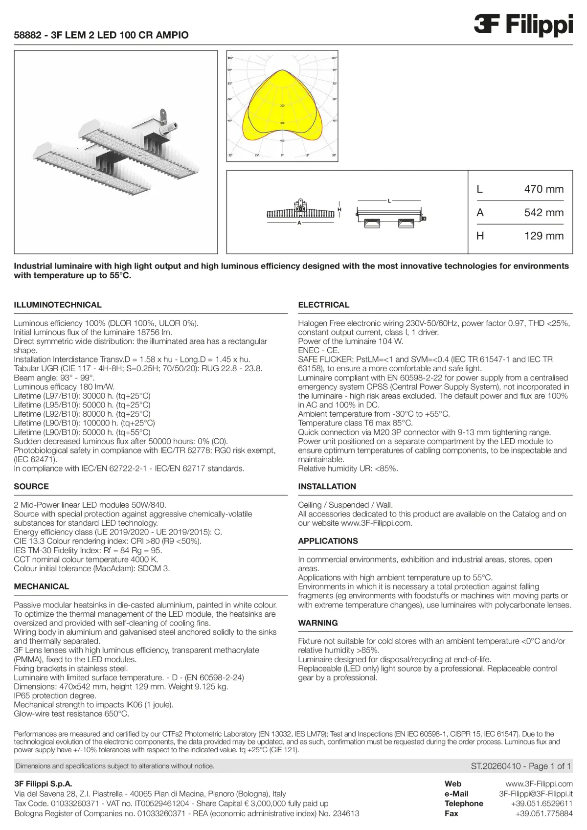 58882 - 3F LEM 2 LED 100 CR AMPIO - Datasheet - en
