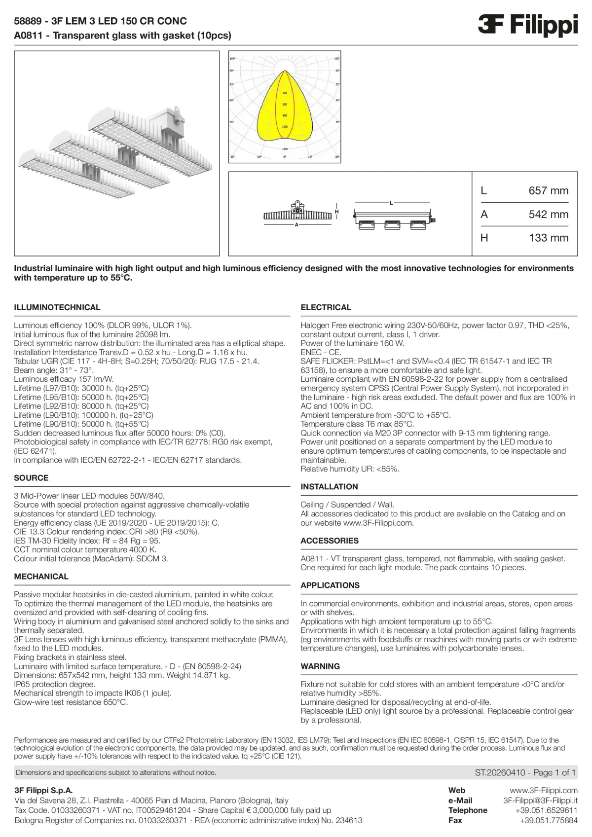 58889+A0811 - 3F LEM 3 LED 150 CR CONC + VT - Datasheet - en