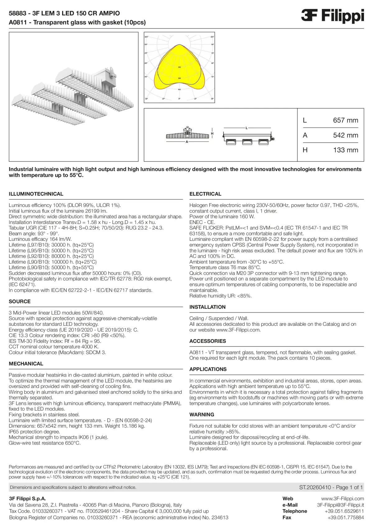58883+A0811 - 3F LEM 3 LED 150 CR AMPIO + VT - Datasheet - en