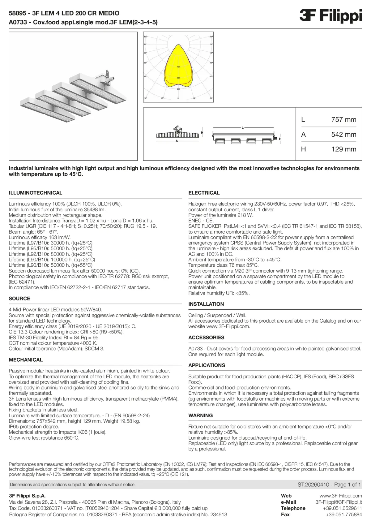 58895+A0733 - 3F LEM 4 LED 200 CR MEDIO + FOOD - Datasheet - en