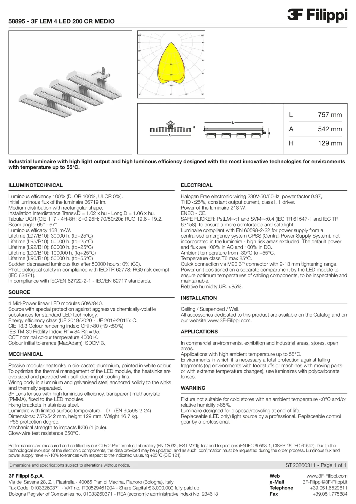58895 - 3F LEM 4 LED 200 CR MEDIO - Datasheet - en