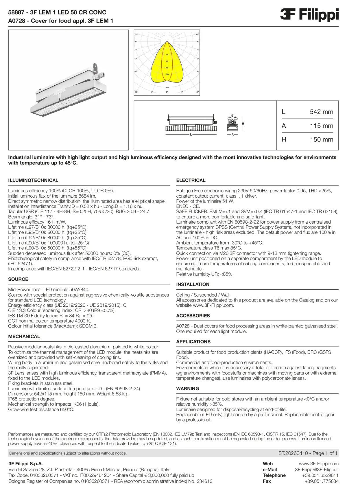 58887+A0728 - 3F LEM 1 LED 50 CR CONC + FOOD - Datasheet - en