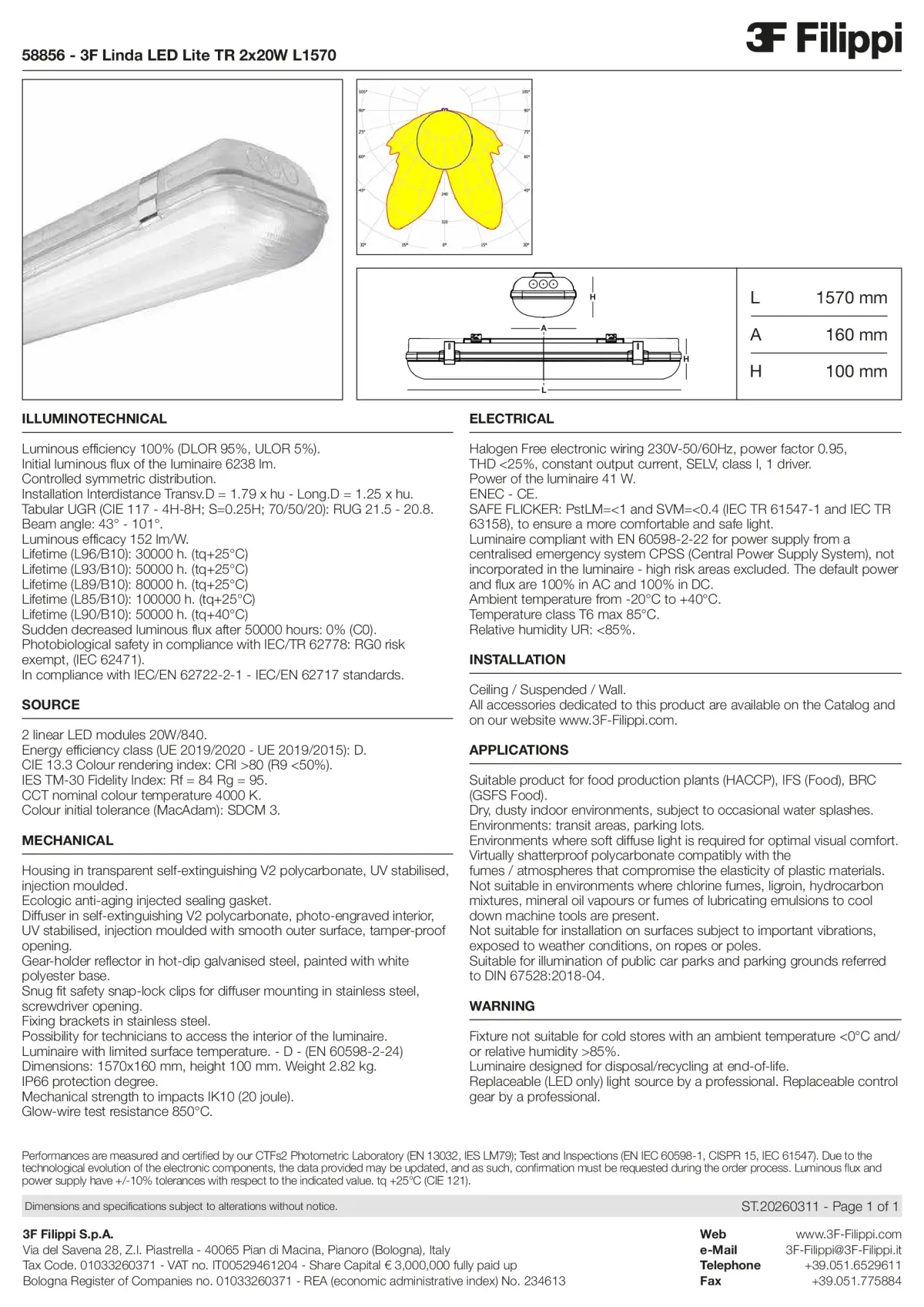 58856 - 3F Linda LED Lite TR 2x20W L1570 - Datasheet - en