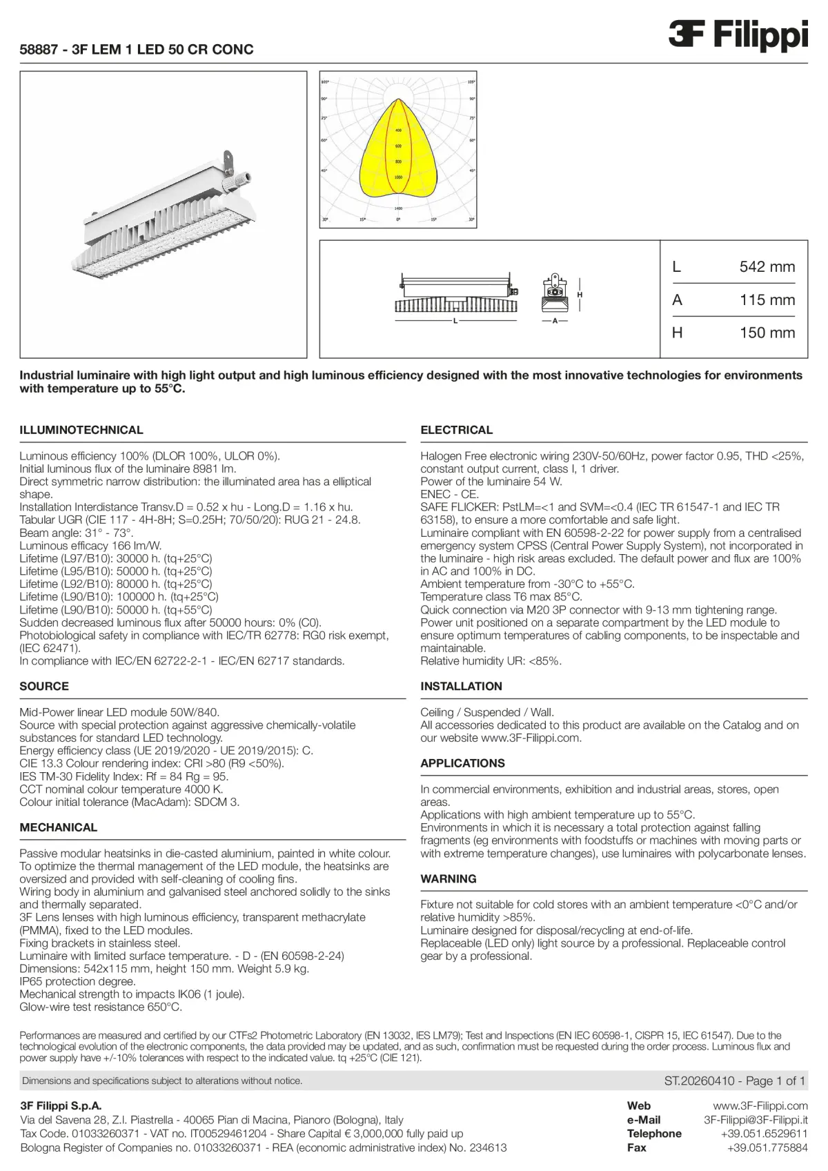 58887 - 3F LEM 1 LED 50 CR CONC - Datasheet - en