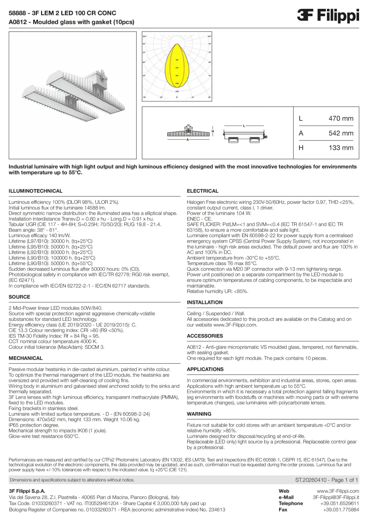 58888+A0812 - 3F LEM 2 LED 100 CR CONC + VS - Datasheet - en