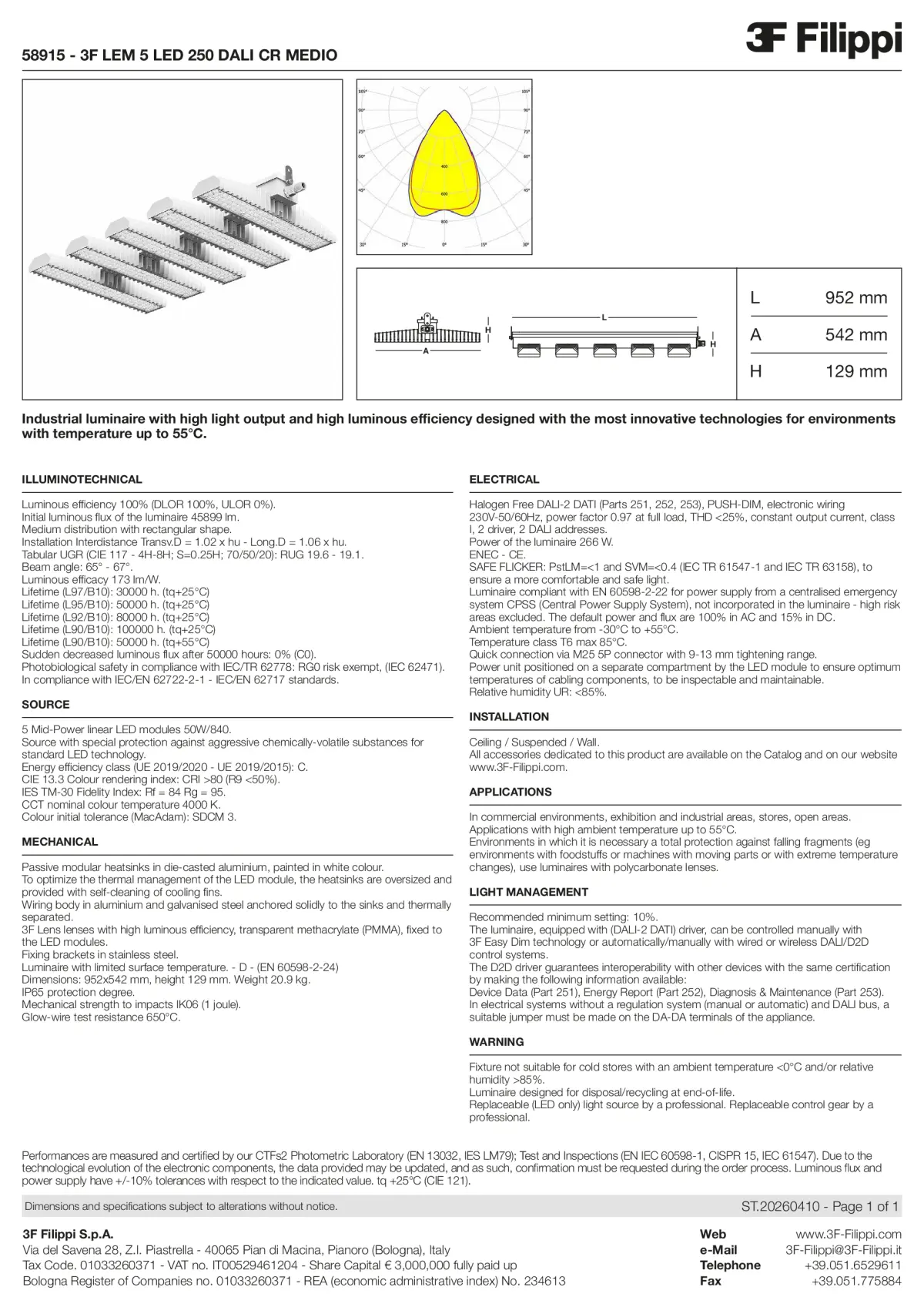 58915 - 3F LEM 5 LED 250 DALI CR MEDIO - Datasheet - en