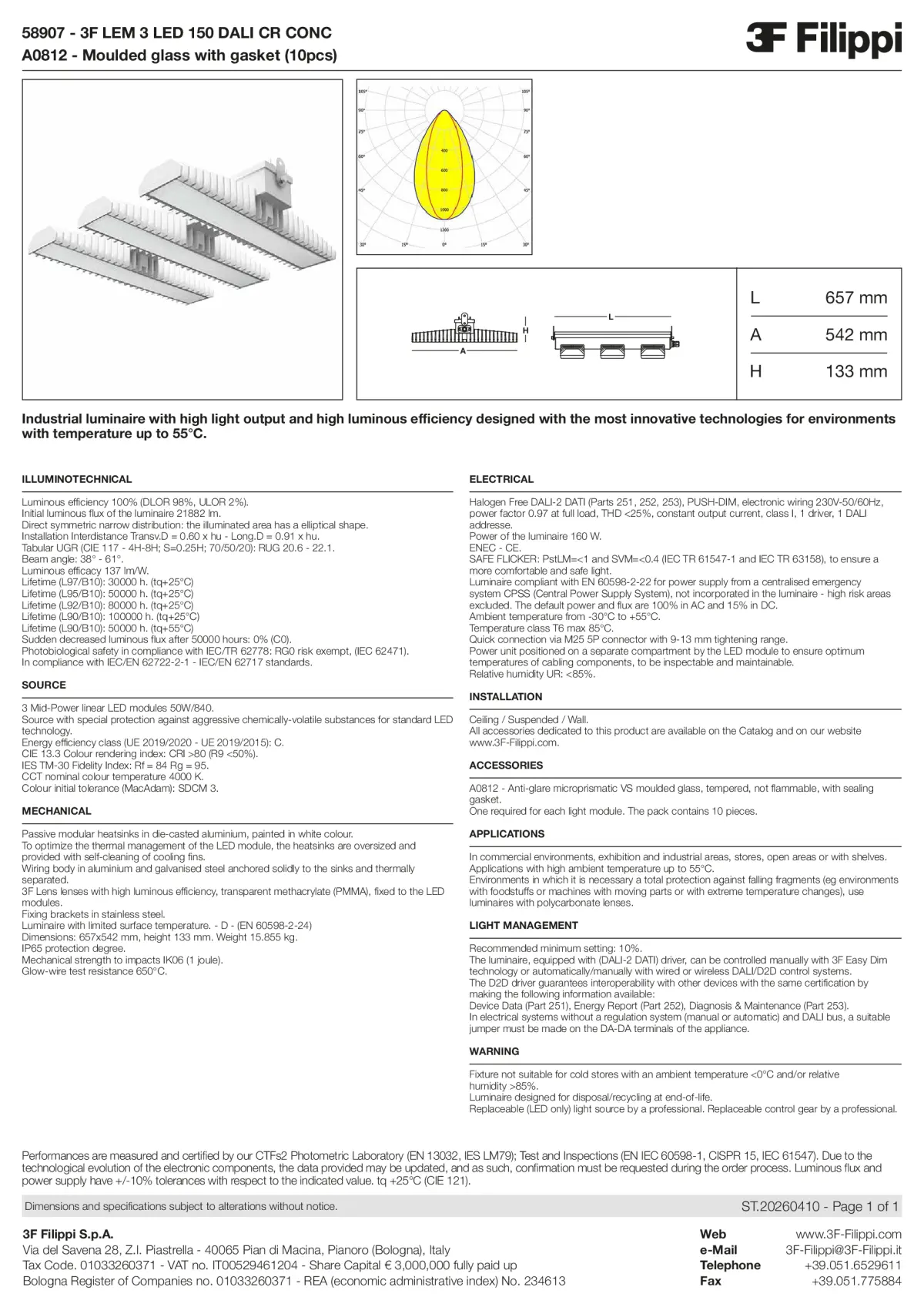 58907+A0812 - 3F LEM 3 LED 150 DALI CR CONC + VS - Datasheet - en