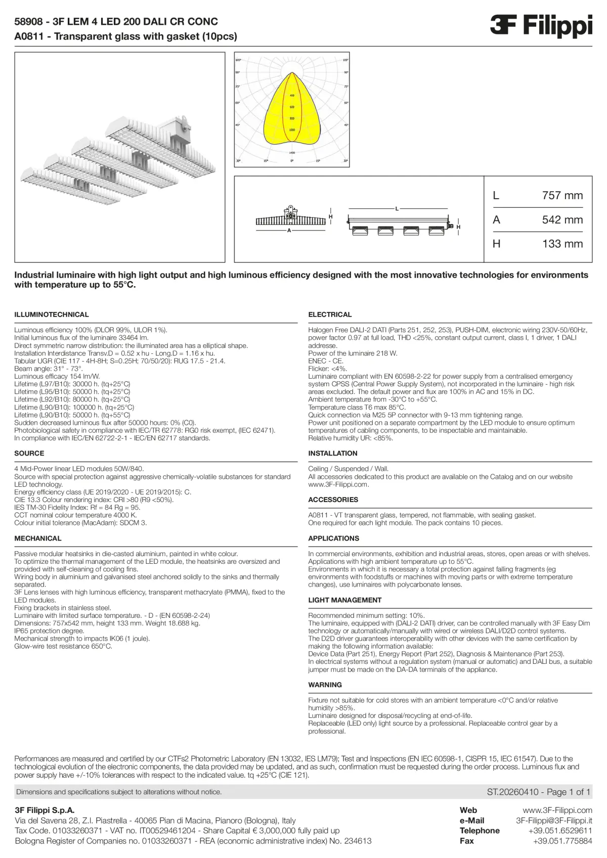 58908+A0811 - 3F LEM 4 LED 200 DALI CR CONC + VT - Datasheet - en