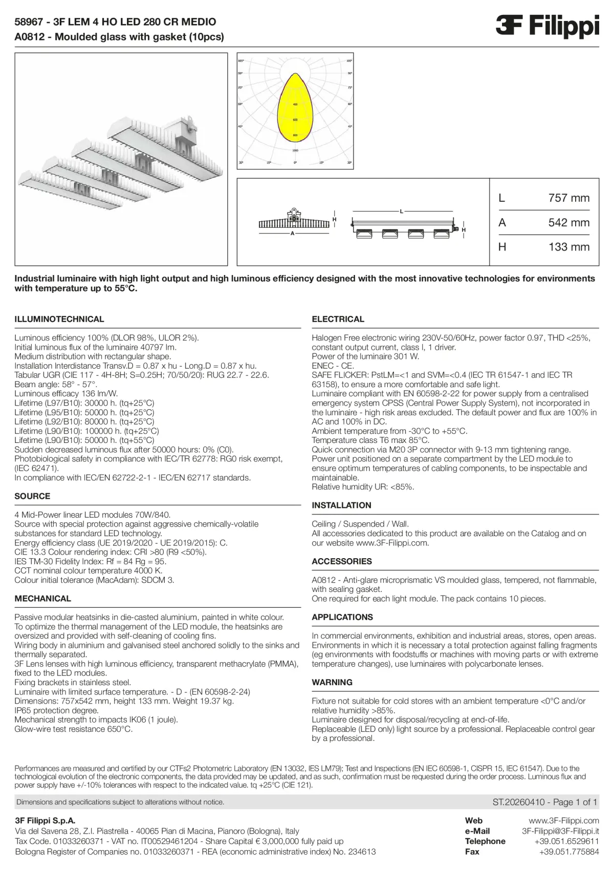 58967+A0812 - 3F LEM 4 HO LED 280 CR MEDIO + VS - Datasheet - en