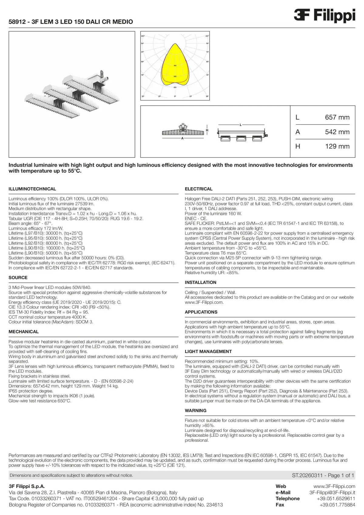 58912 - 3F LEM 3 LED 150 DALI CR MEDIO - Datasheet - en