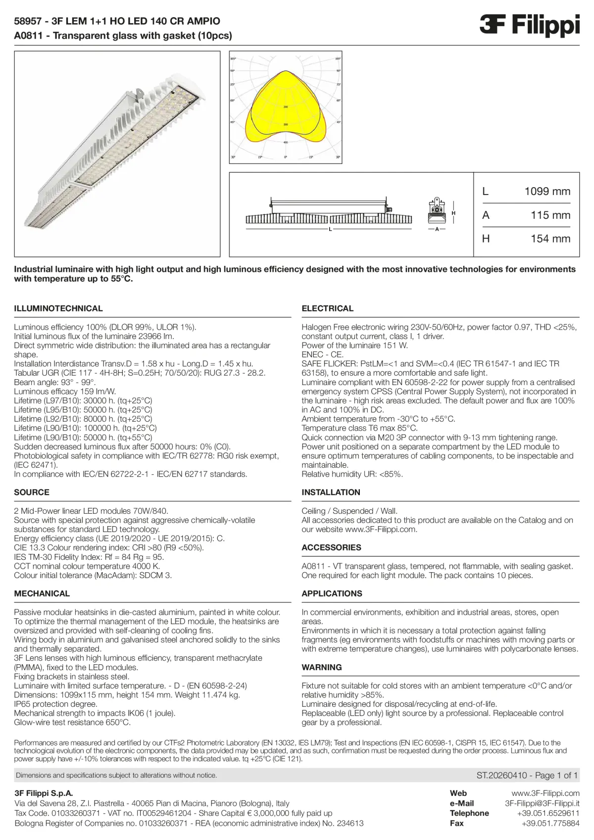 58957+A0811 - 3F LEM 1+1 HO LED 140 CR AMPIO + VT - Datasheet - en